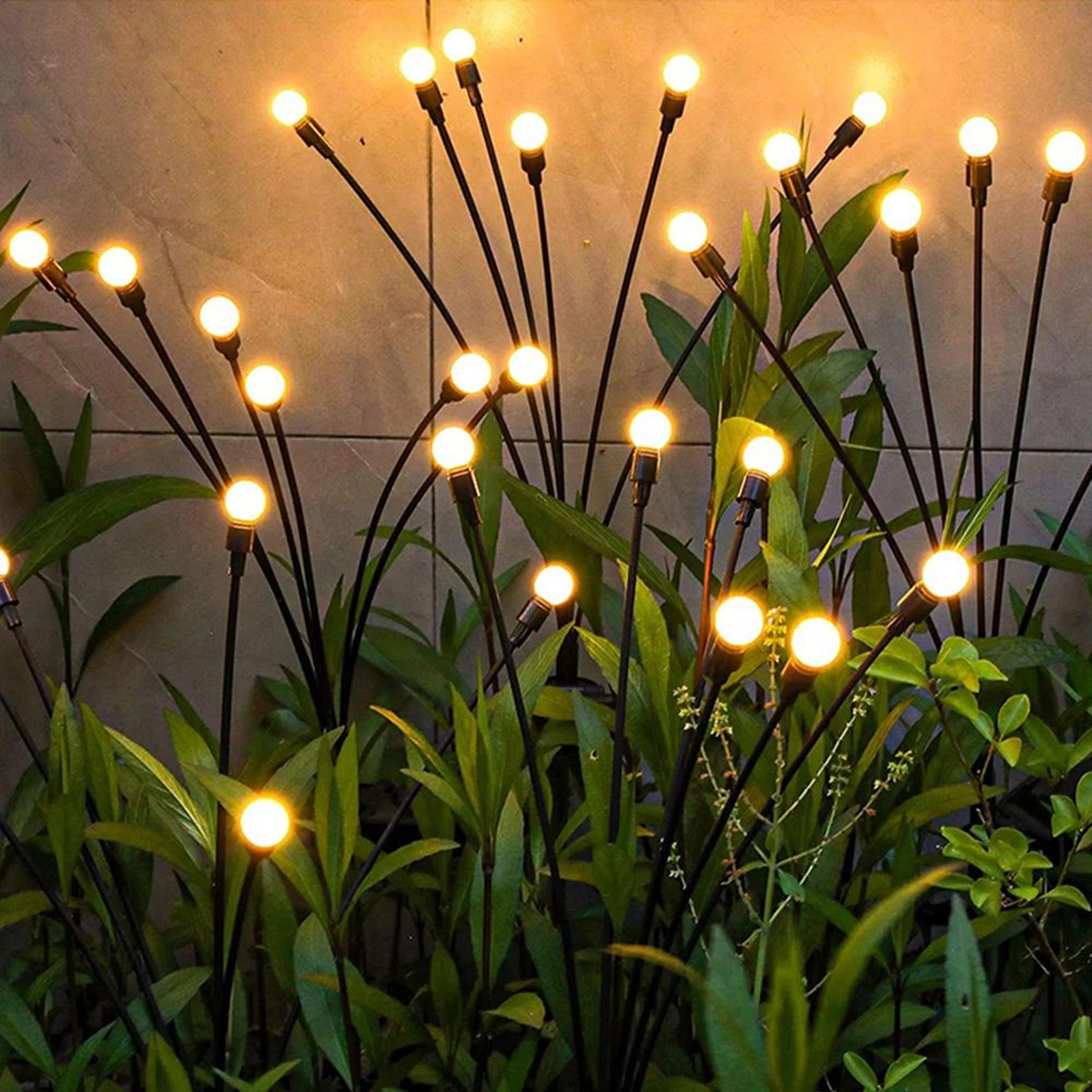 solar firefly fairy string lights for outdoor garden and patio decor