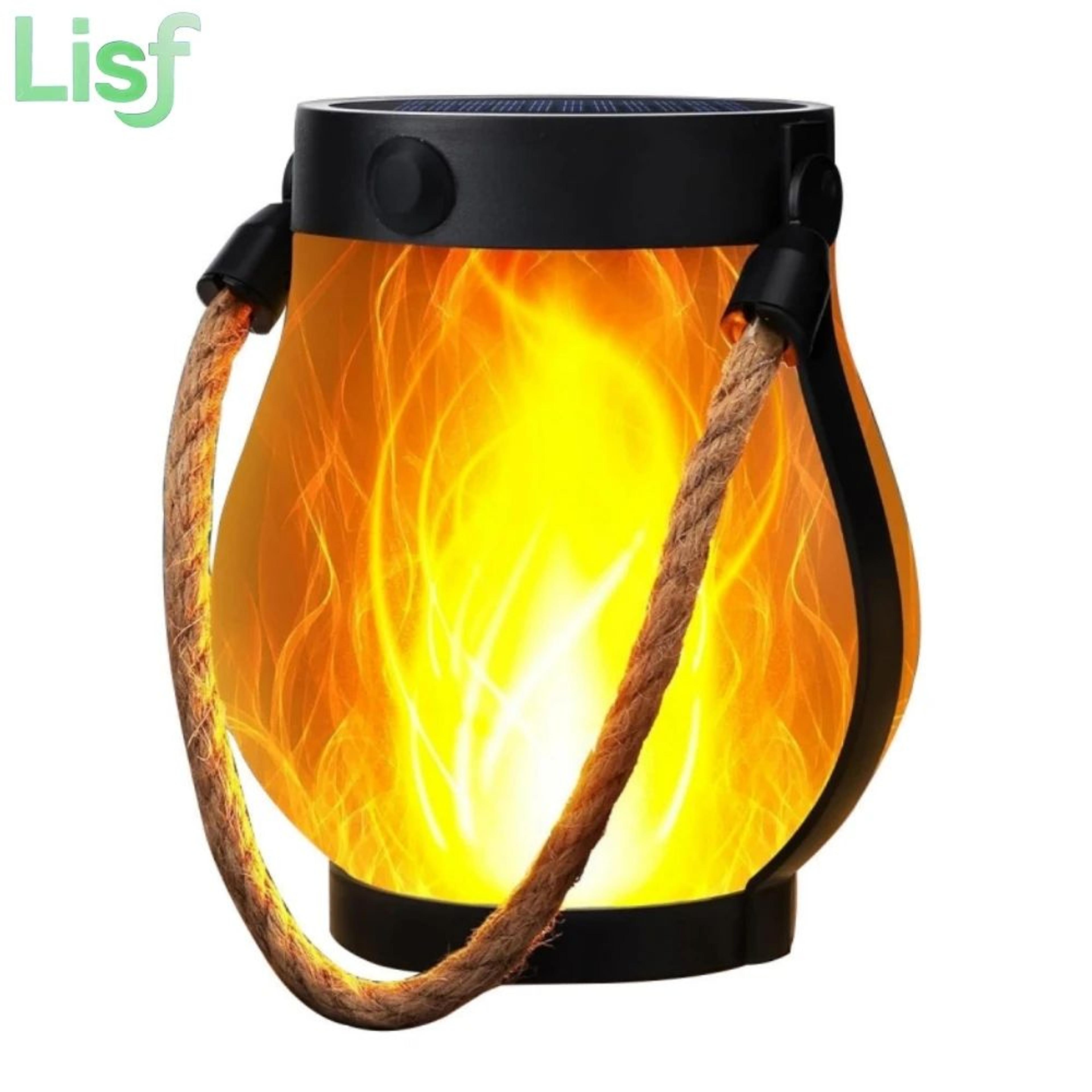 solar flickering flame lantern usb and solar rechargeable hanging patio light