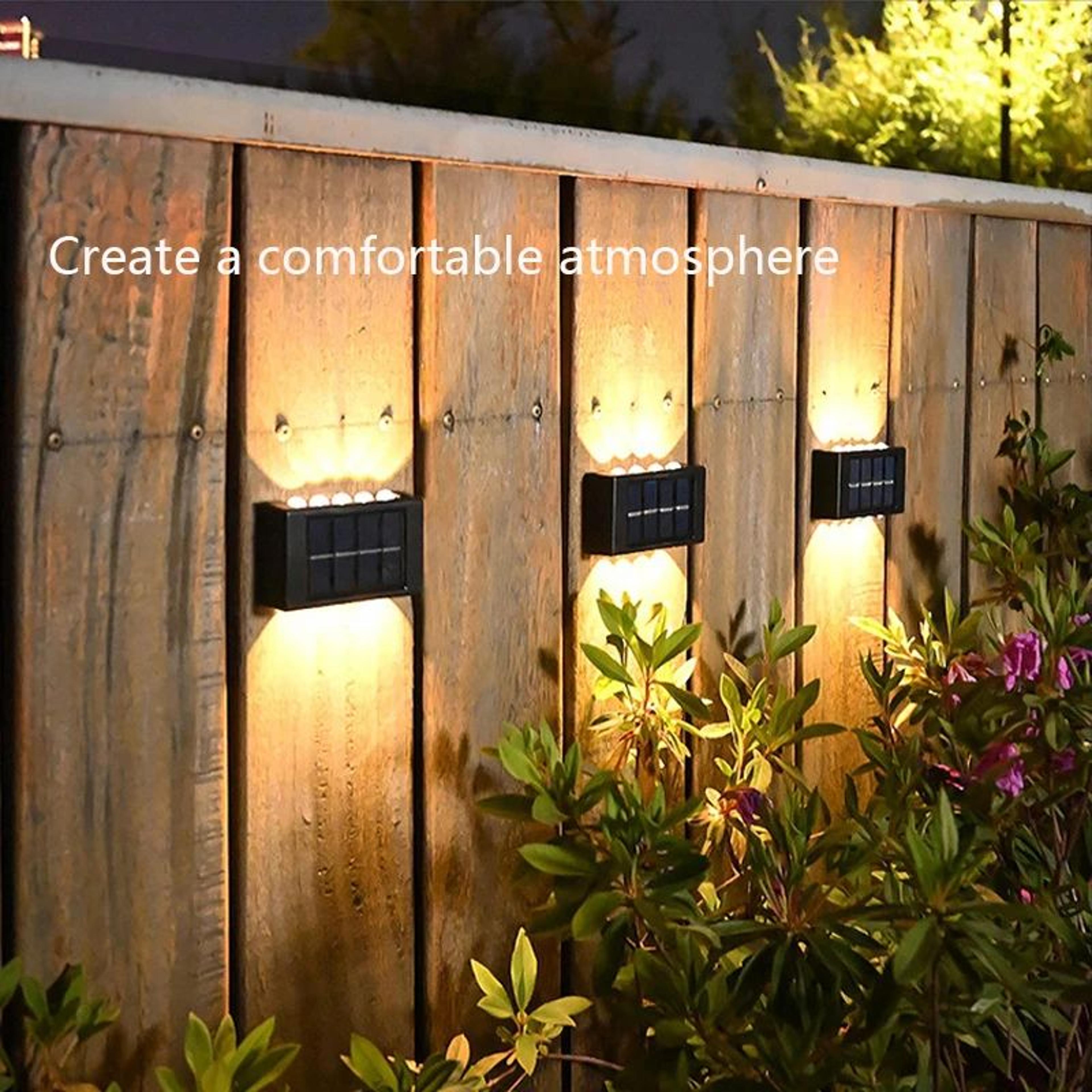 solar led wall light ip65 waterproof dusk to dawn outdoor fence and garden lamp