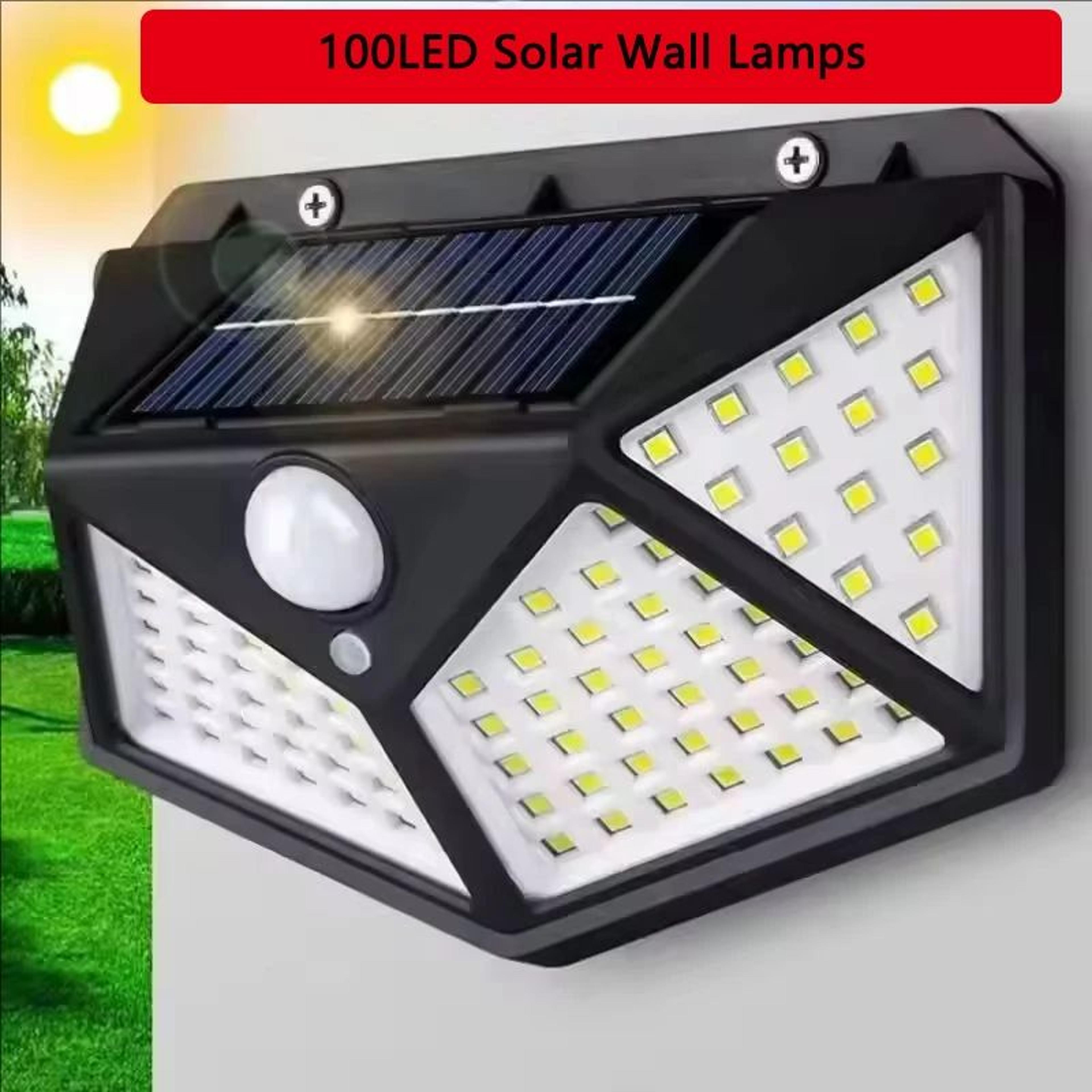 100 led solar motion sensor wall light - ip65 outdoor security light
