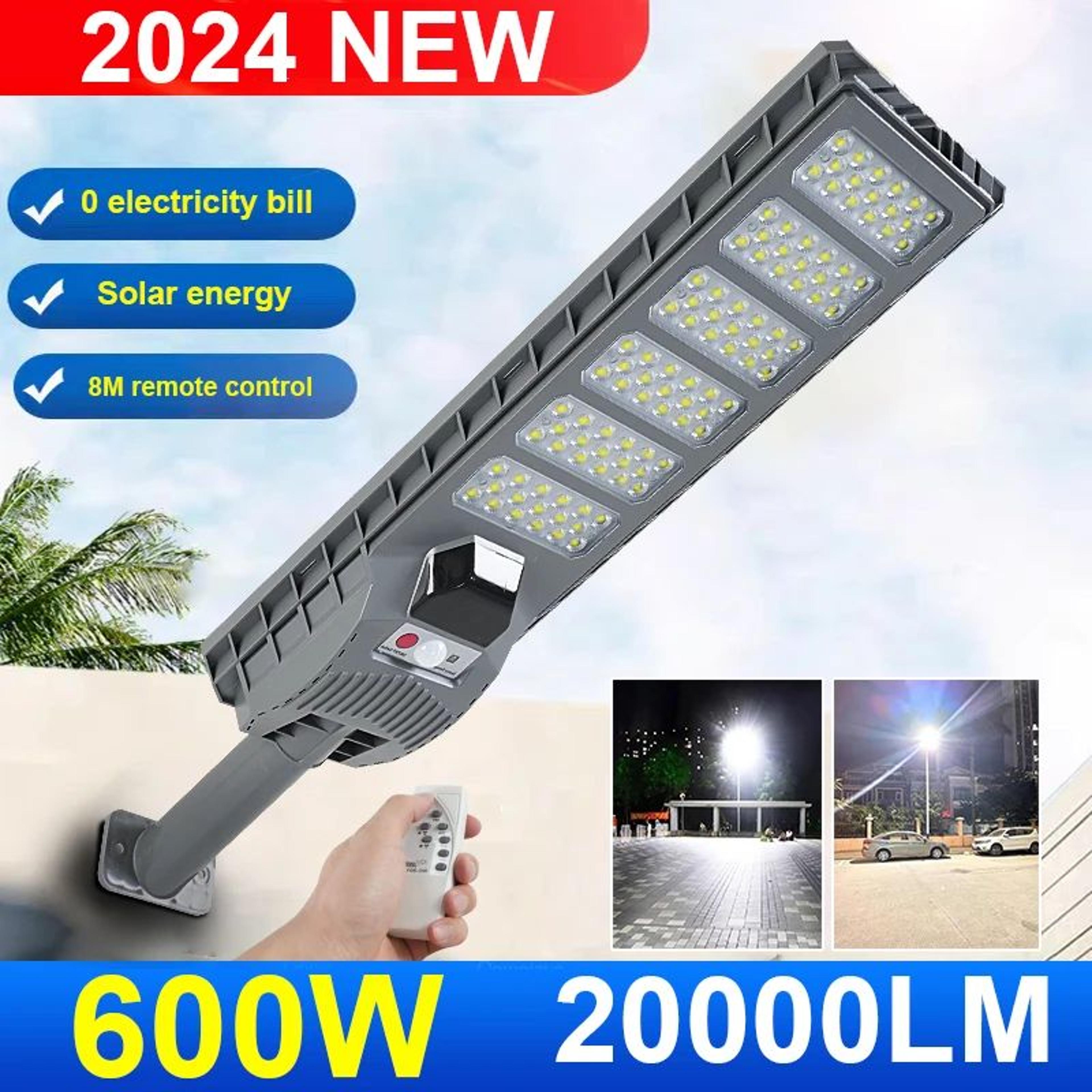 600w 20000lm solar motion sensor street light with remote control