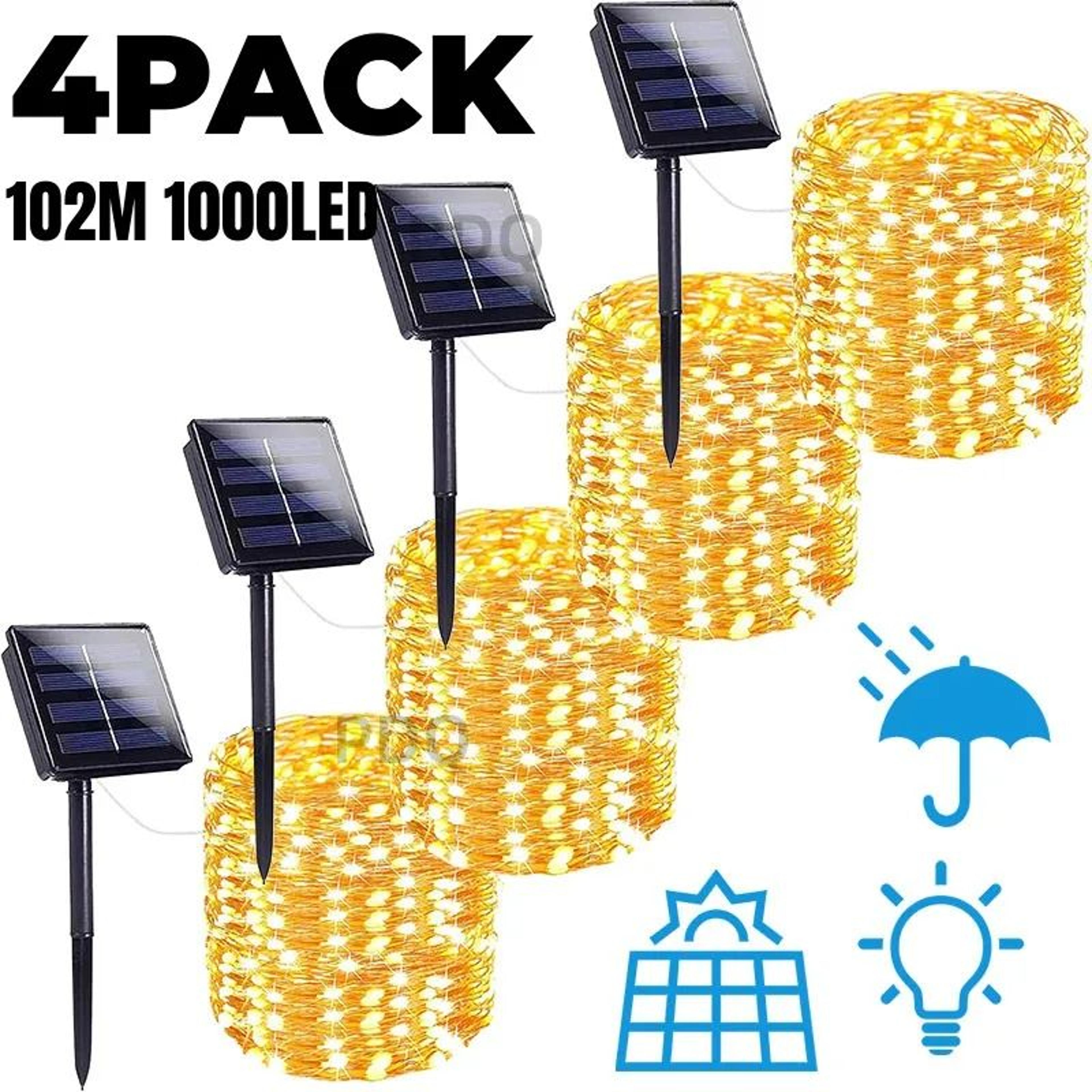 solar twinkle fairy string lights - waterproof outdoor garden lights