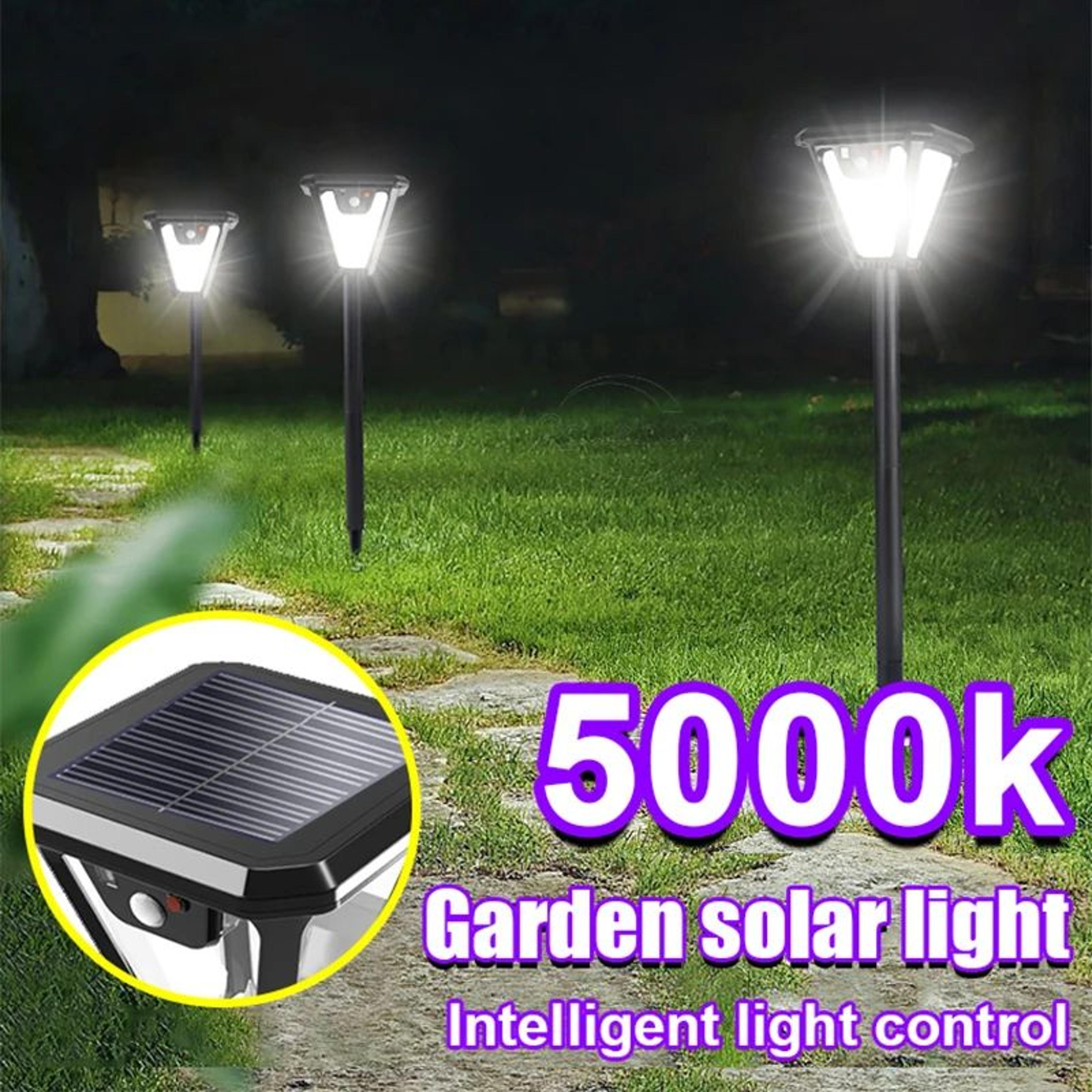 5000k solar pathway light with motion sensor ip65 waterproof outdoor garden lamp