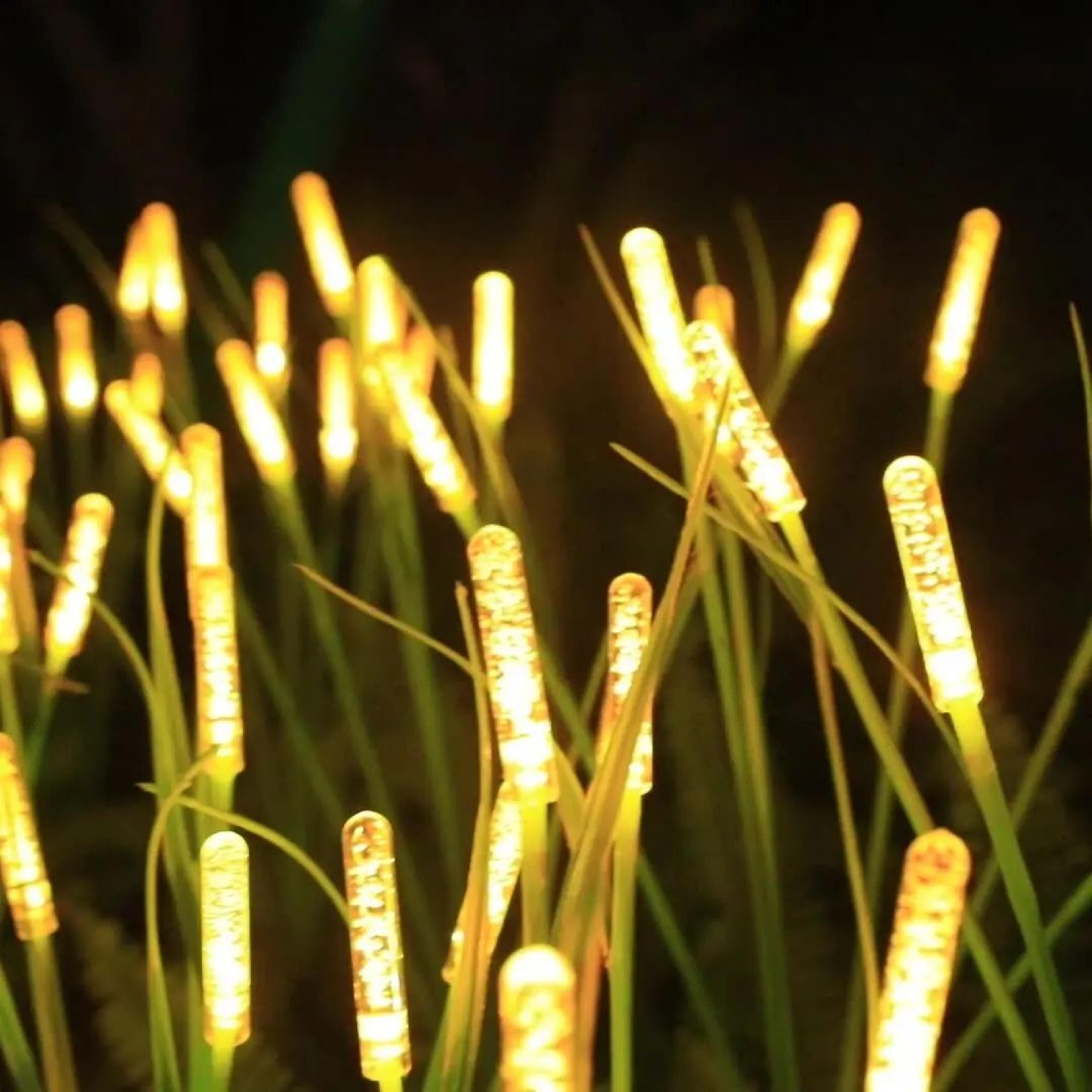 solar reed garden light - waterproof swaying led outdoor pathway lamp