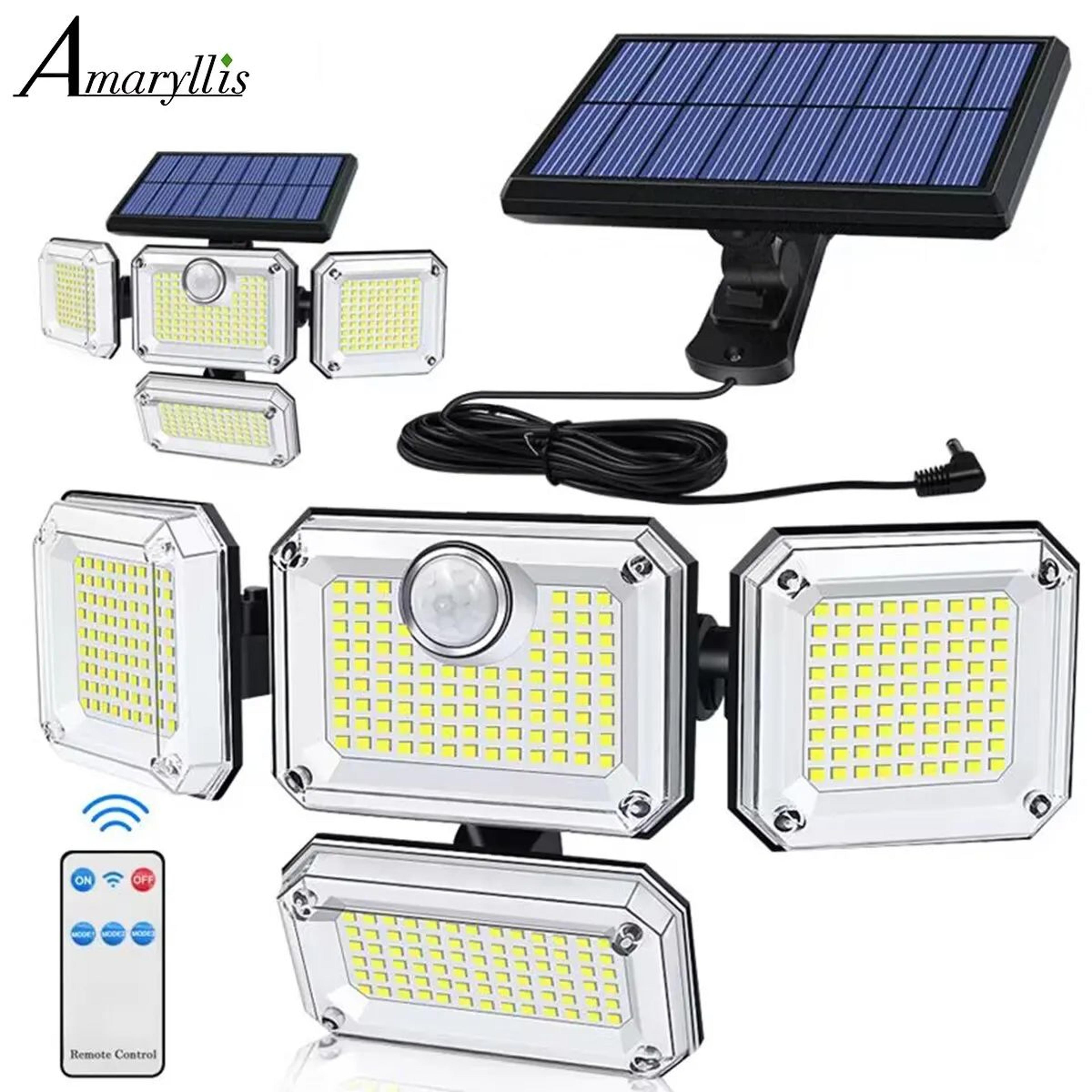 20w adjustable solar garden light 122/333 led ip65 waterproof wide angle lamp