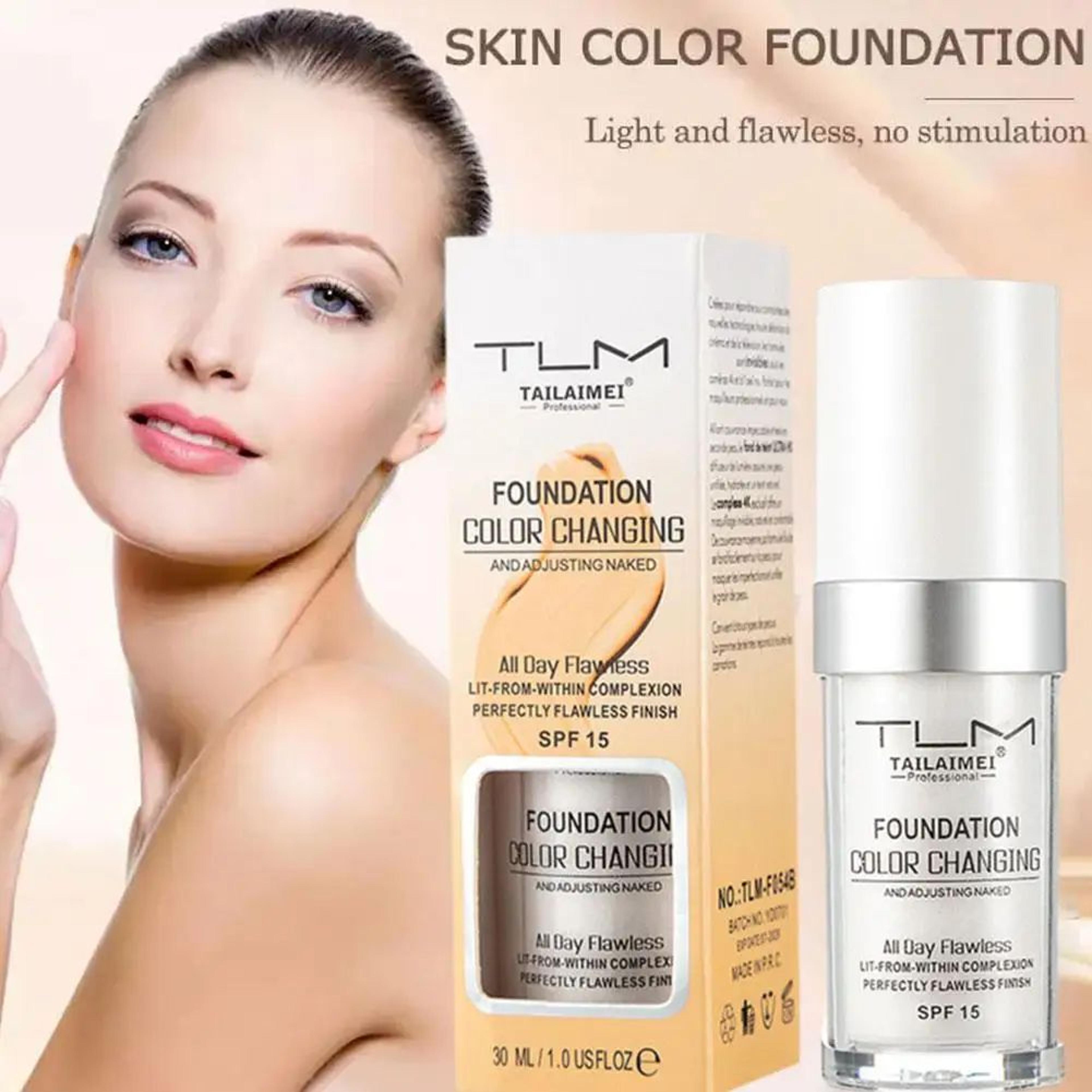 30ml color changing foundation for mature skin - waterproof concealer makeup