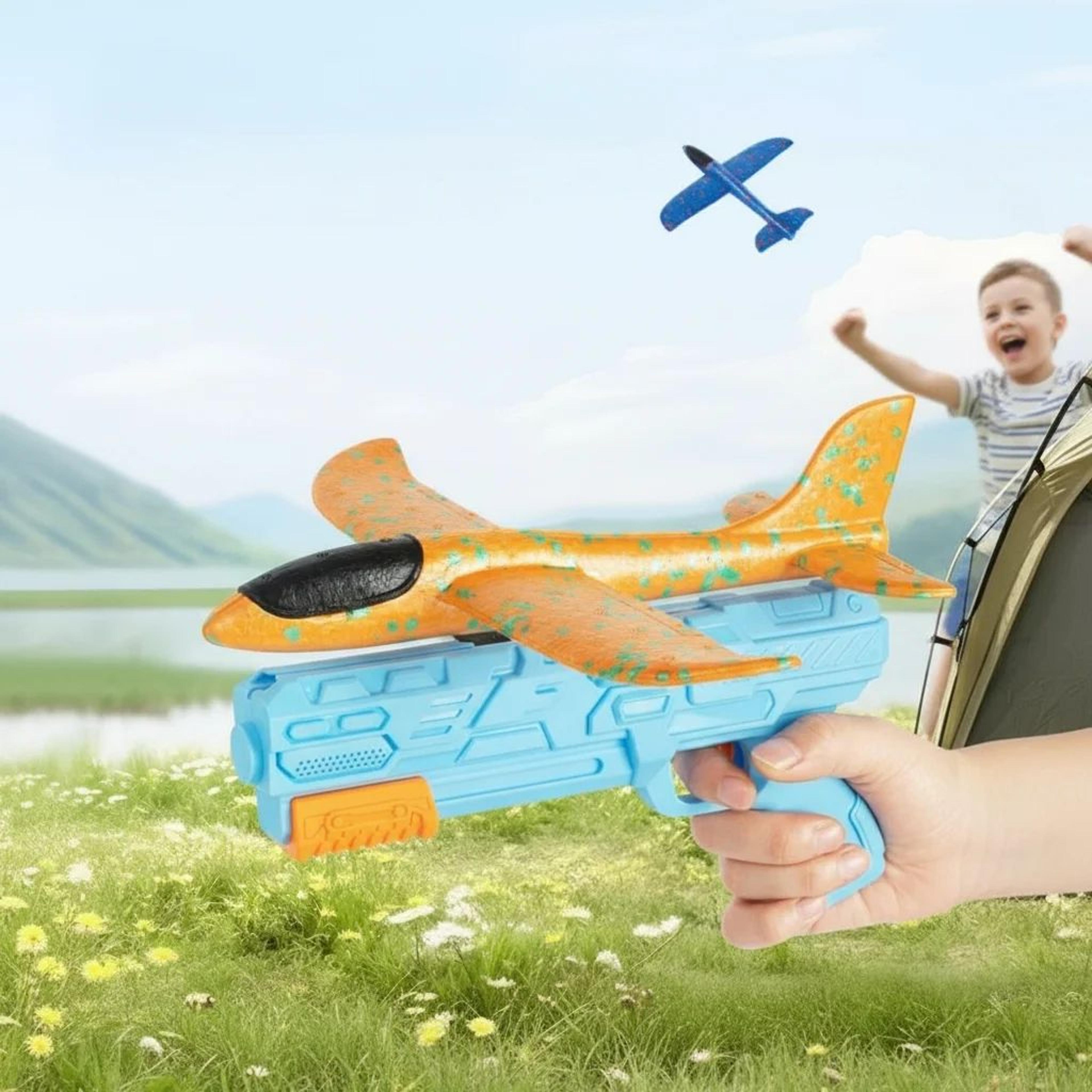 foam airplane launcher toy for kids outdoor flying glider