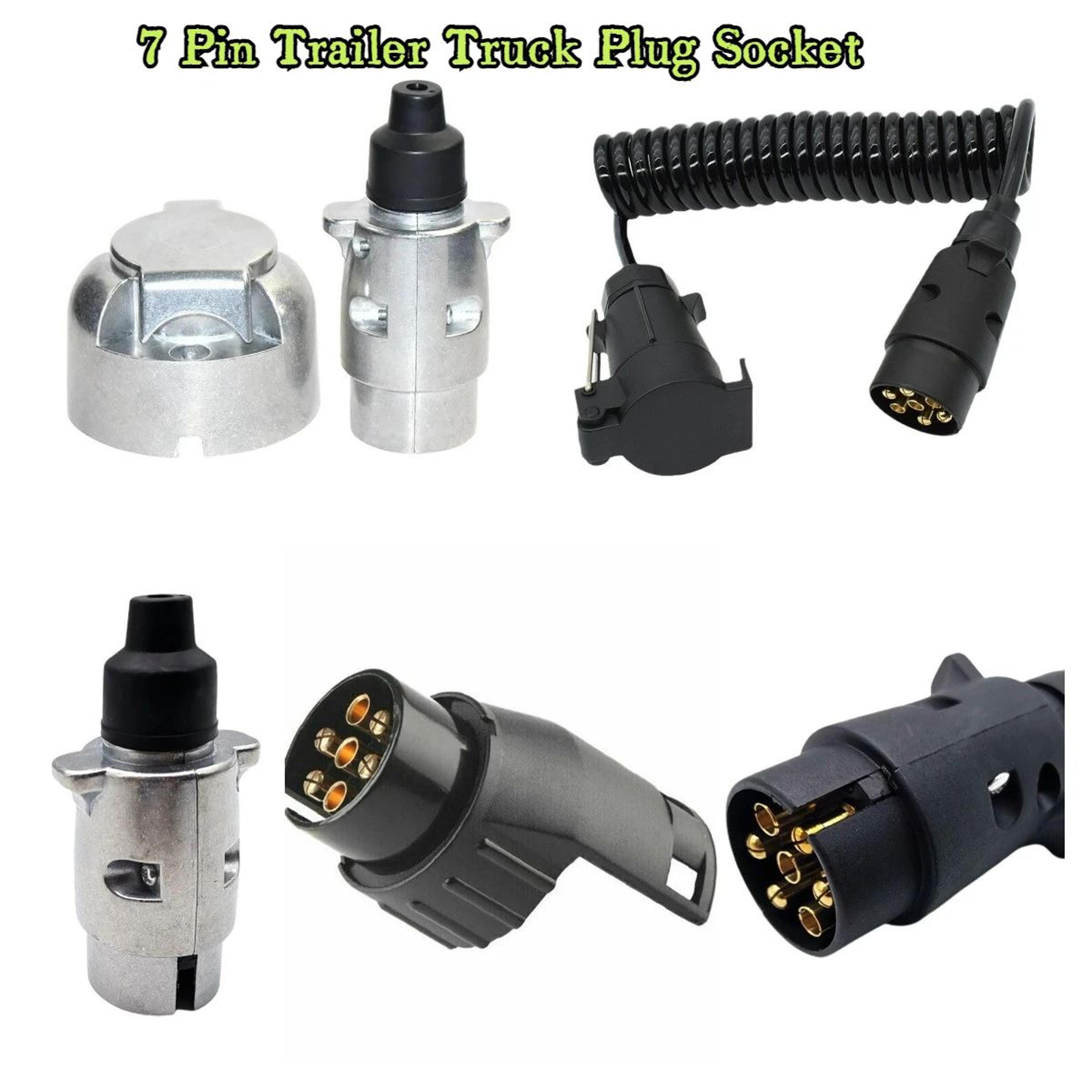 2m 7 pin trailer light extension cable male to female coiled lead