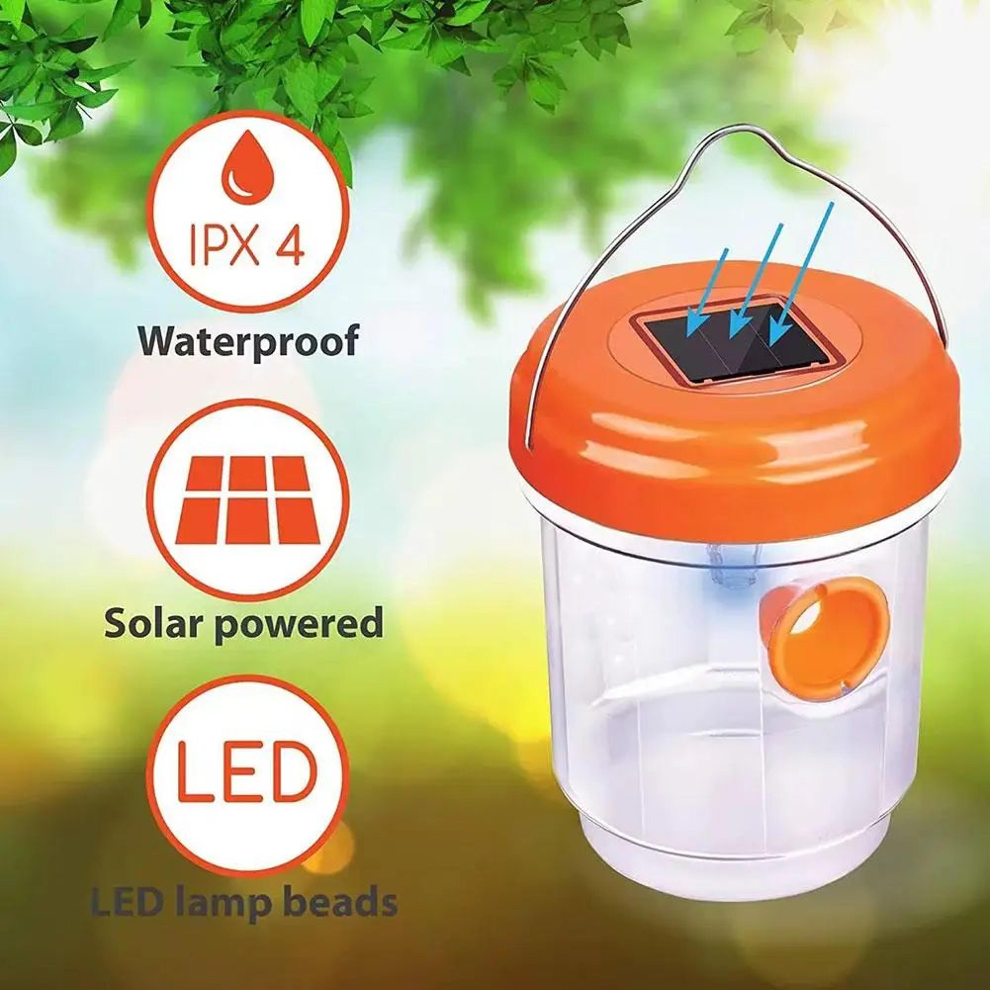 solar powered wasp trap light - waterproof reusable outdoor hornet and yellow jacket catcher