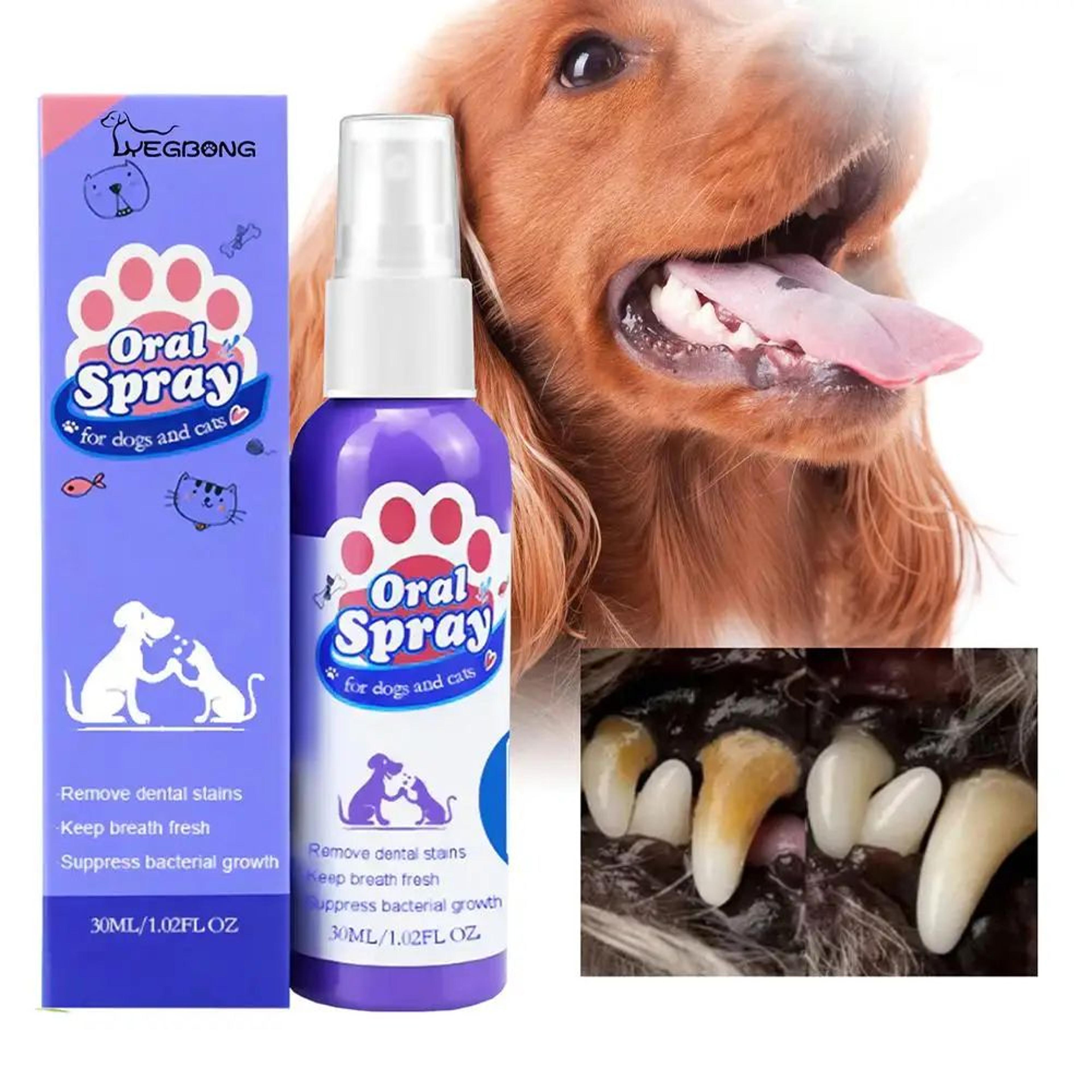 pet teeth cleaning spray for dogs and cats - breath freshener and plaque care