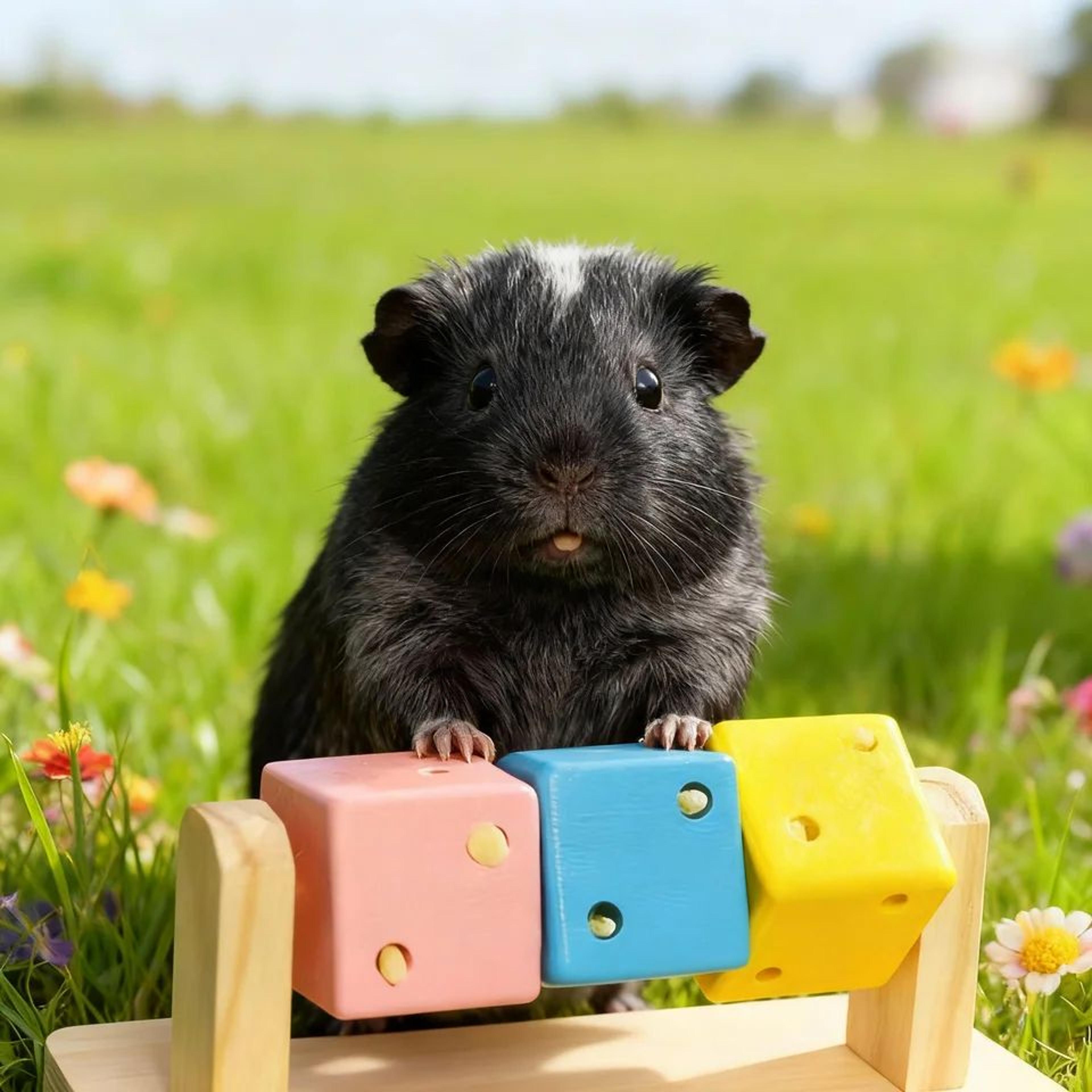 colorful wooden cube small pet chew toy for hamsters and parrots