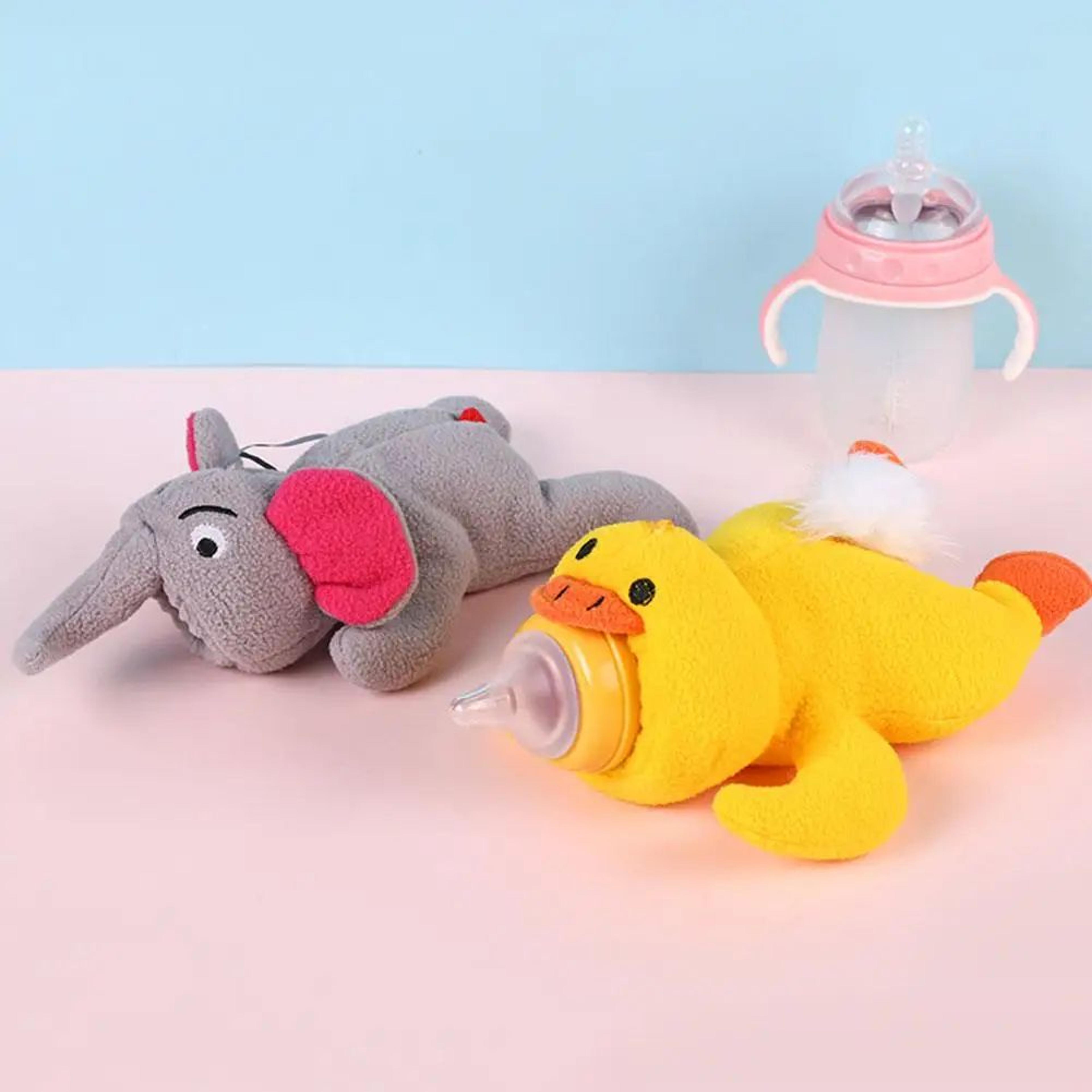 plush baby bottle warmer cover cute duck and rabbit feeding bottle pouch