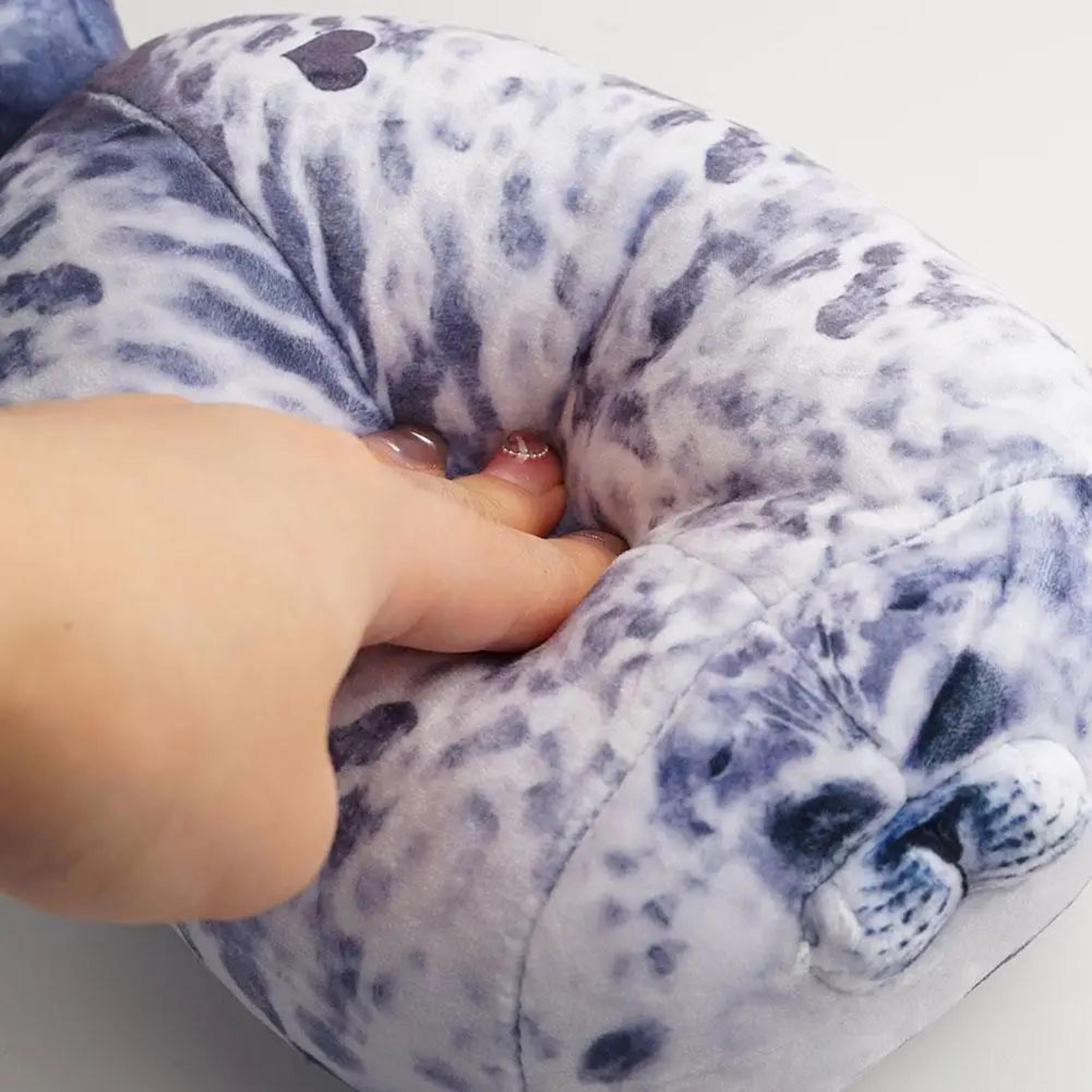 angry blob seal plush pillow - soft chubby sea lion stuffed toy