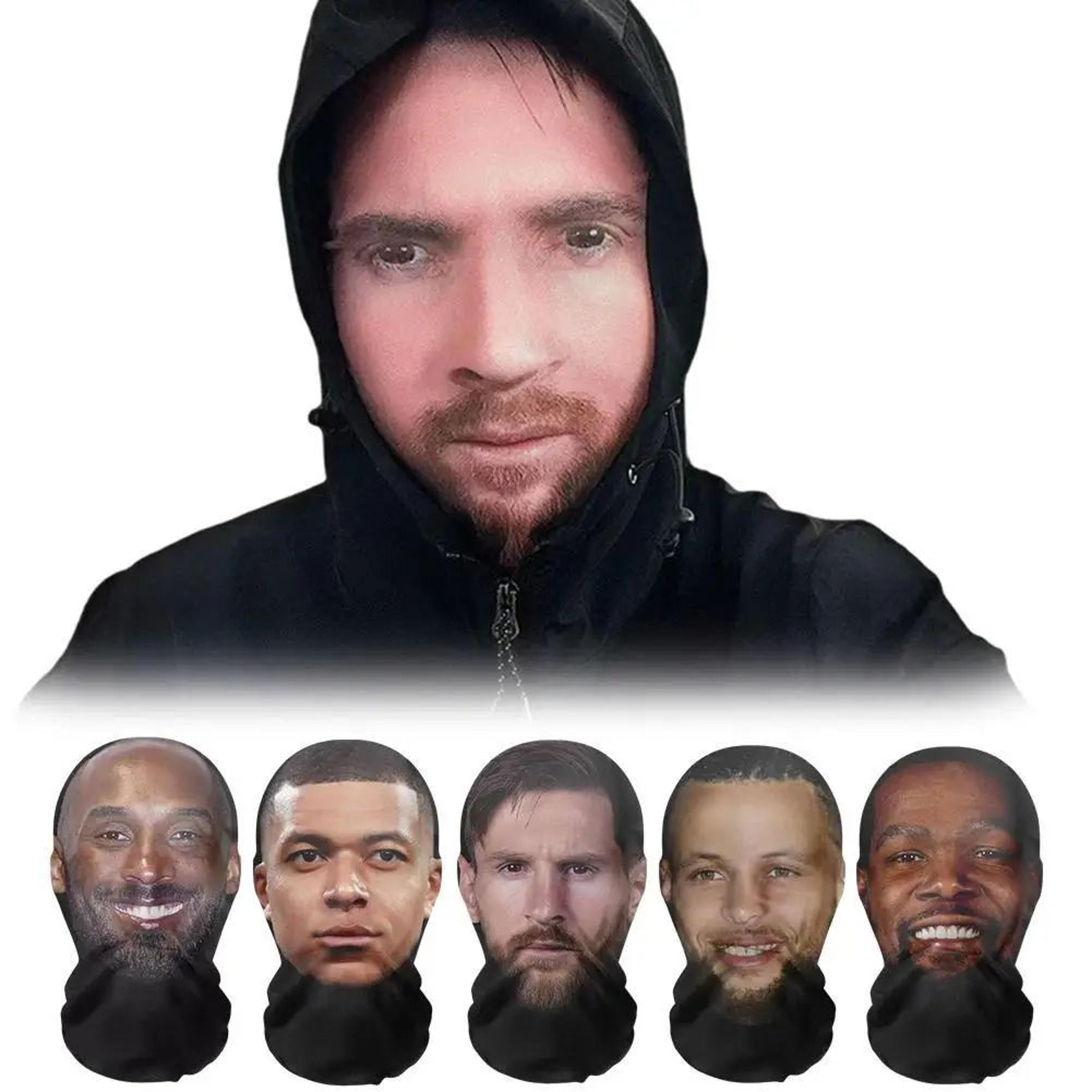 3d celebrity face balaclava mask realistic printed full face cosplay hood