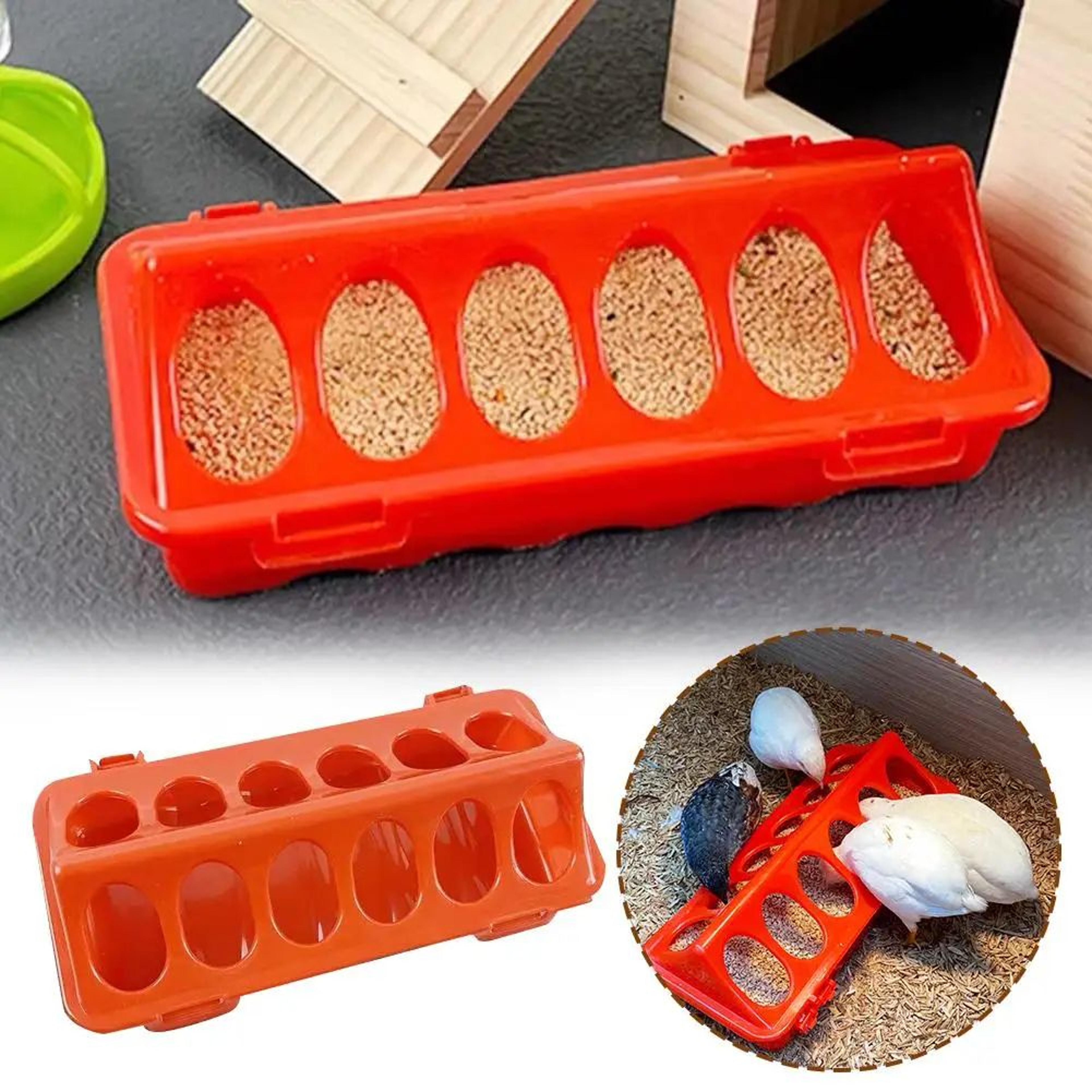 flip-top poultry feeder trough for chicks, quail and small birds
