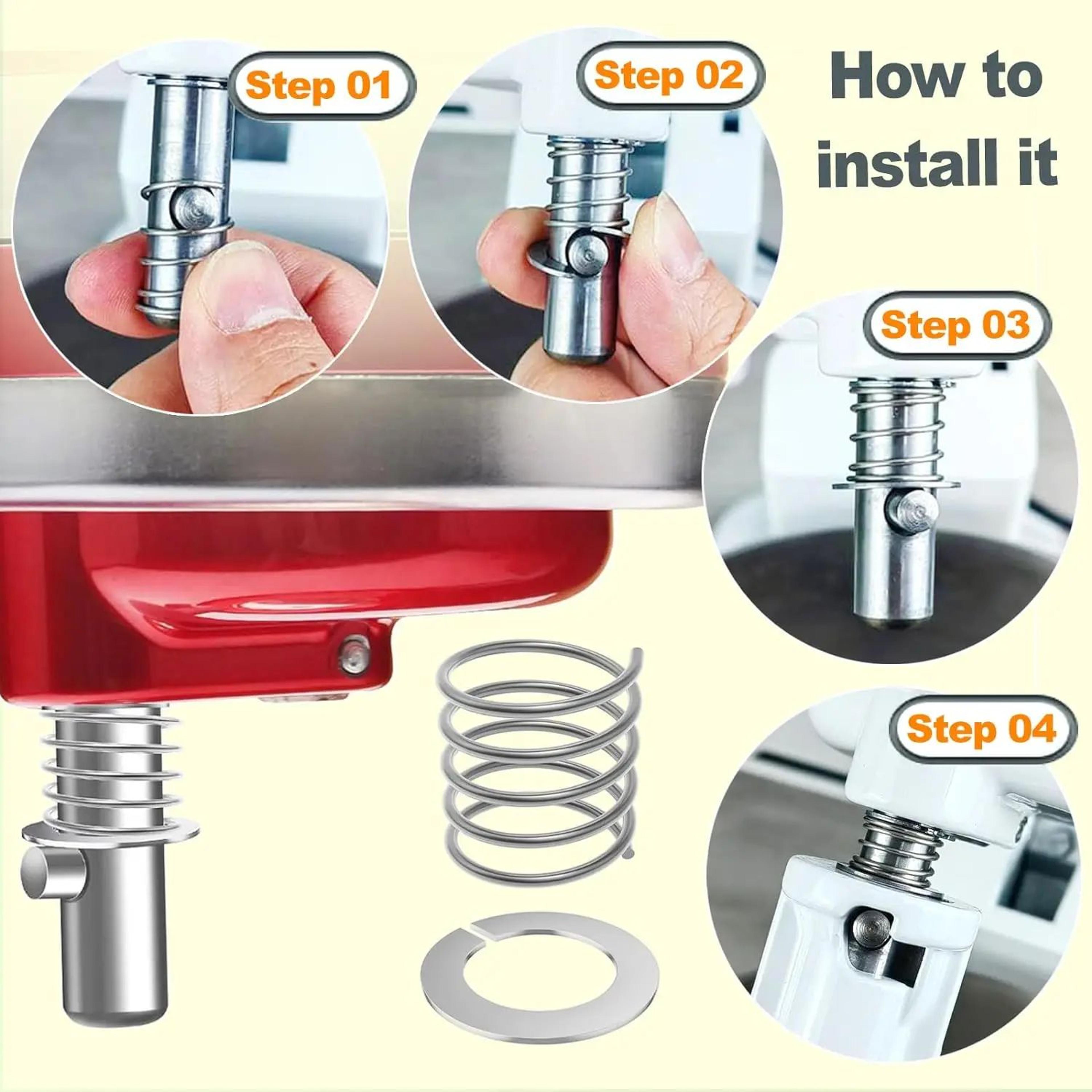 4 pack stainless steel stand mixer spring and washer kit for kitchenaid 3.5 to 8 qt mixers