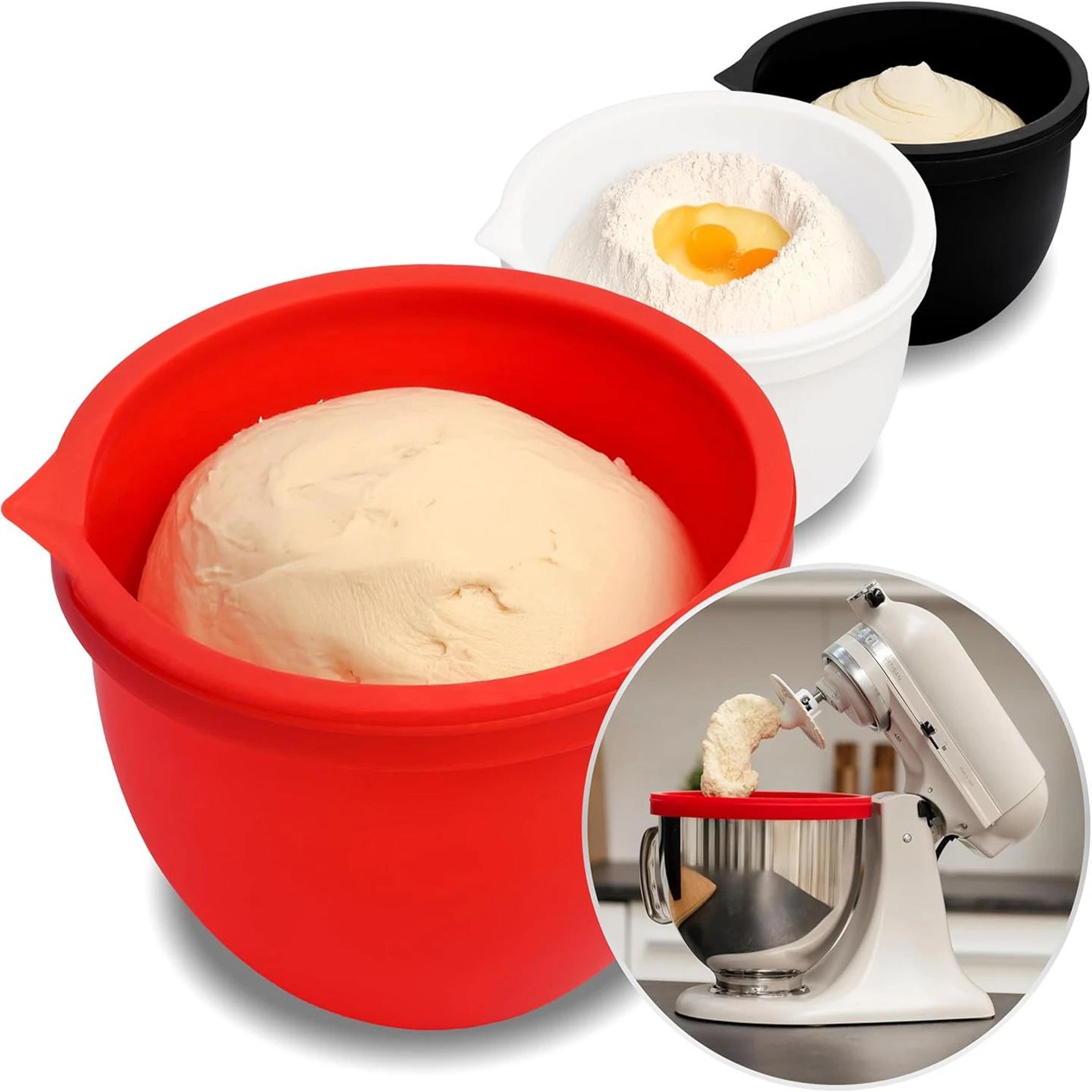 mixaid silicone bowl liners for kitchenaid 5 qt tilt-head mixer with lids 3 pack