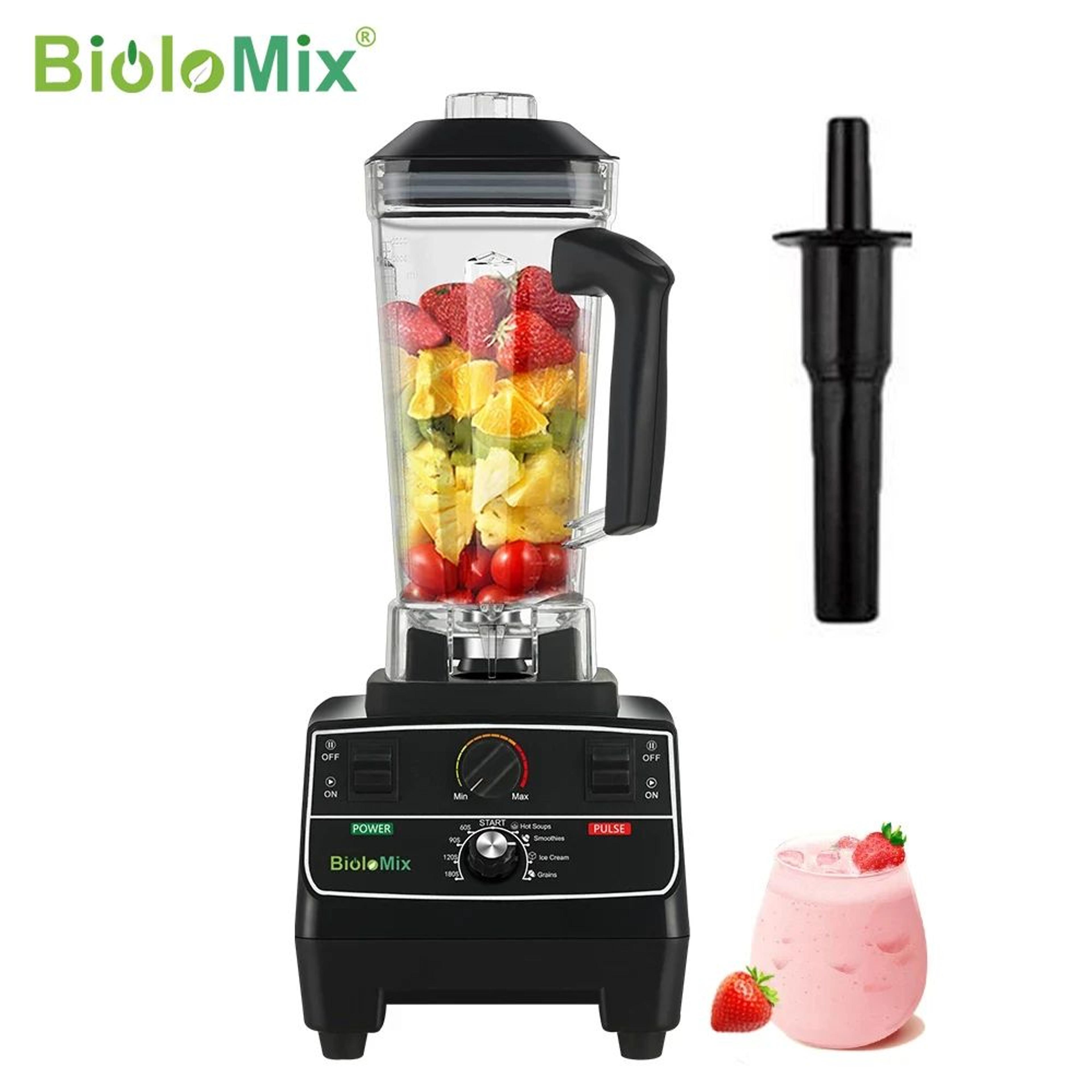 biolomix 2200w professional blender with smart timer and 2l bpa-free jar