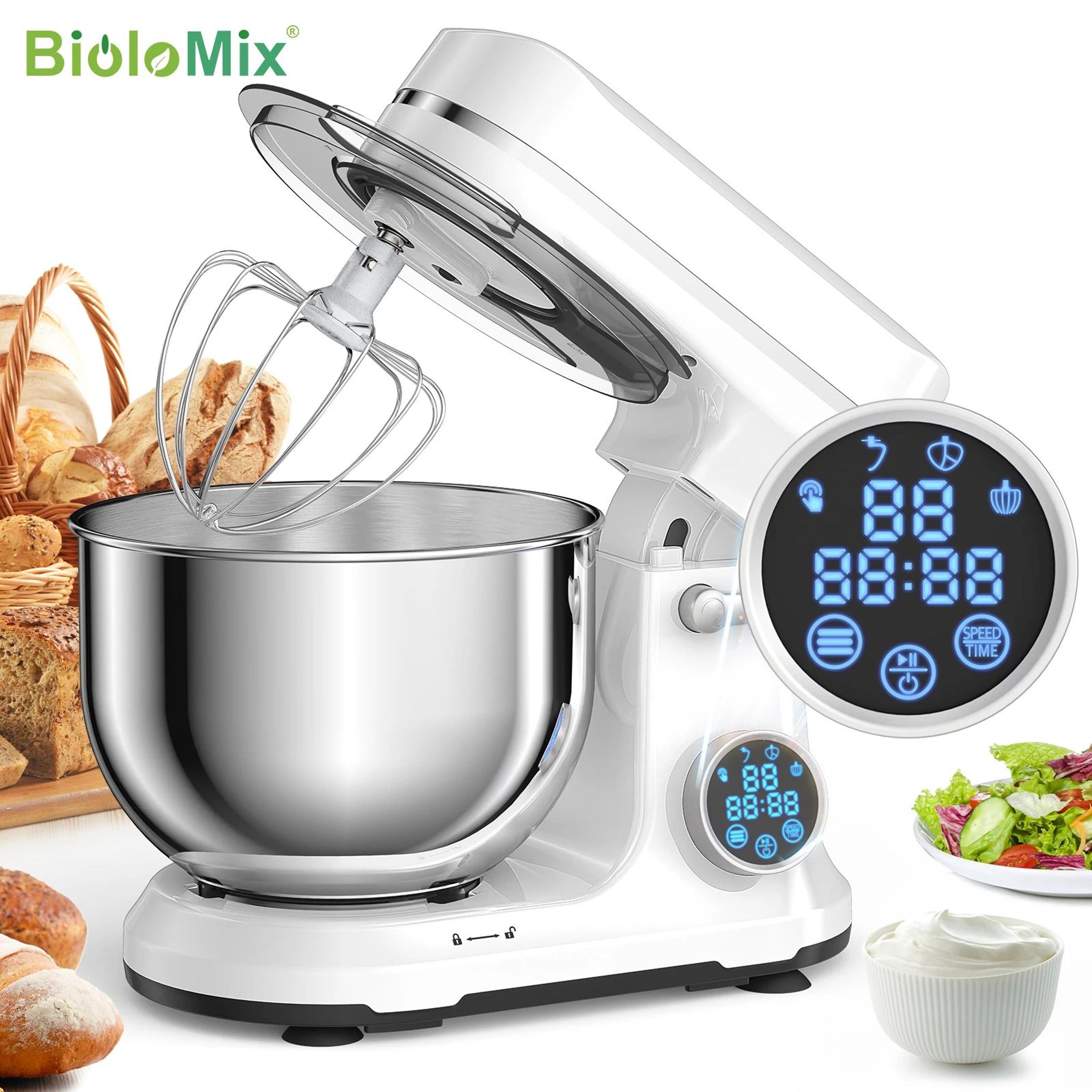 biolomix 1200w digital stand mixer with 5l bowl, 11 speeds and oled touch screen