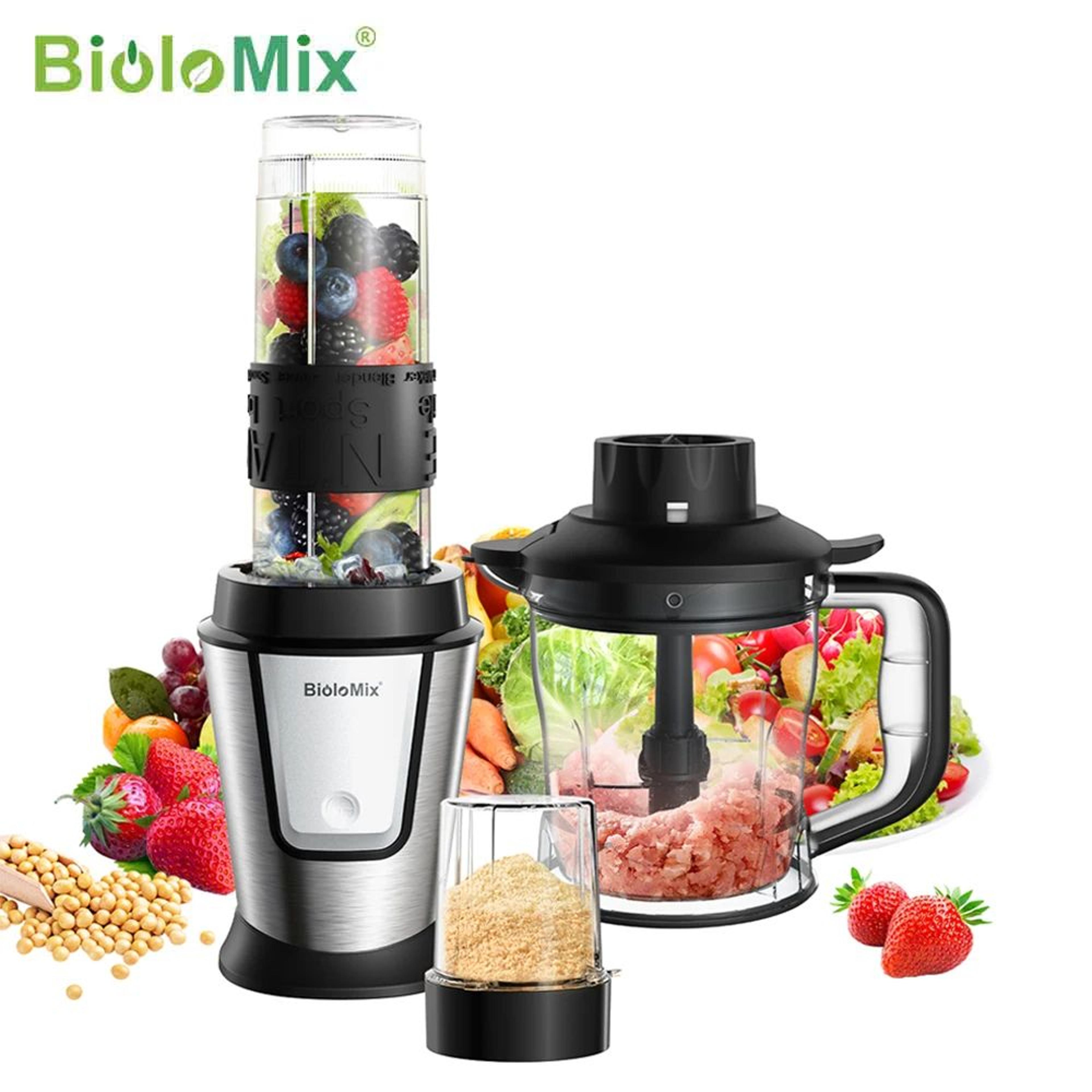 biolomix 700w 3-in-1 food processor blender, chopper and dry grinder