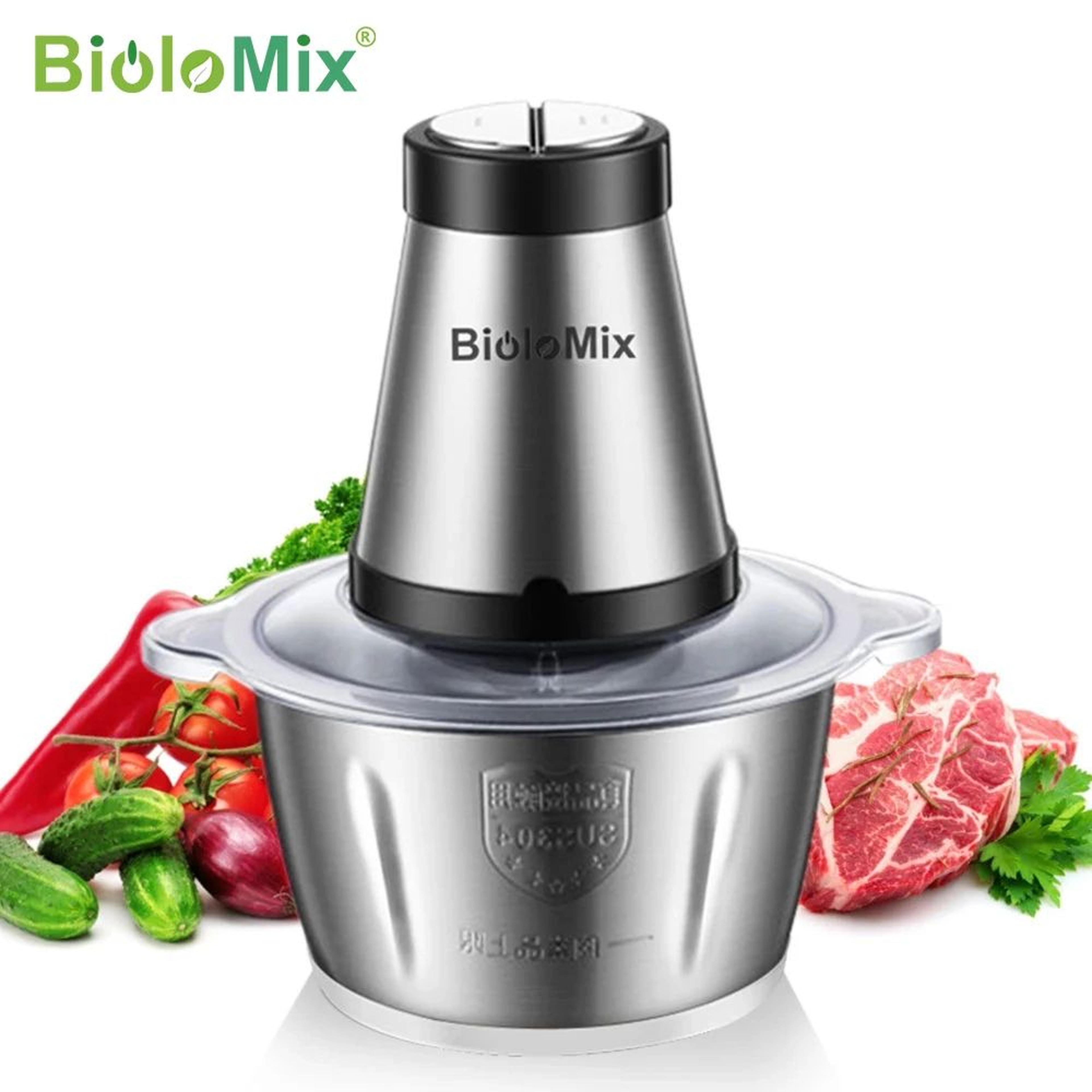 biolomix 500w 2l electric food chopper and meat grinder with 2 speeds