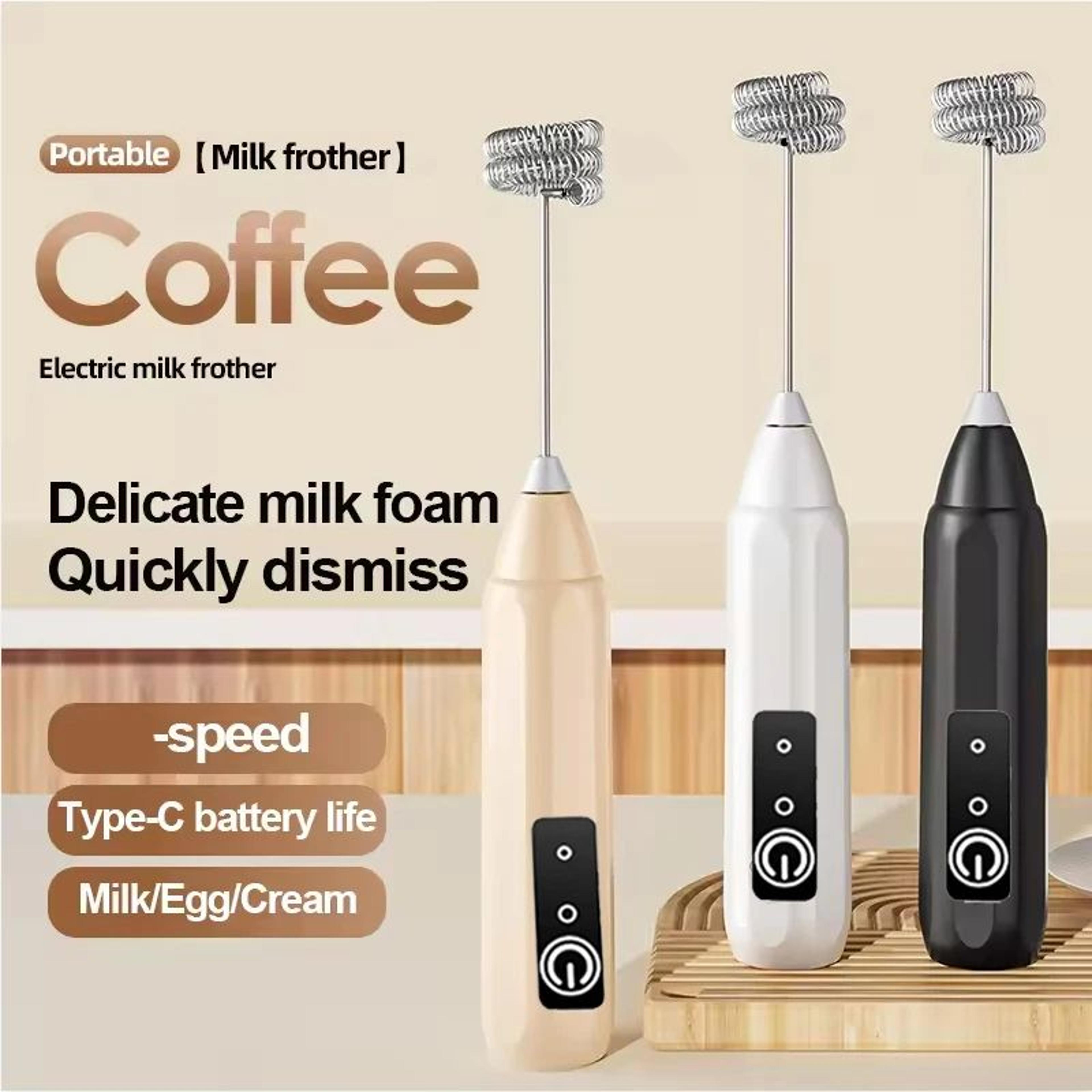 rechargeable 3-speed milk frother and electric egg beater with stand