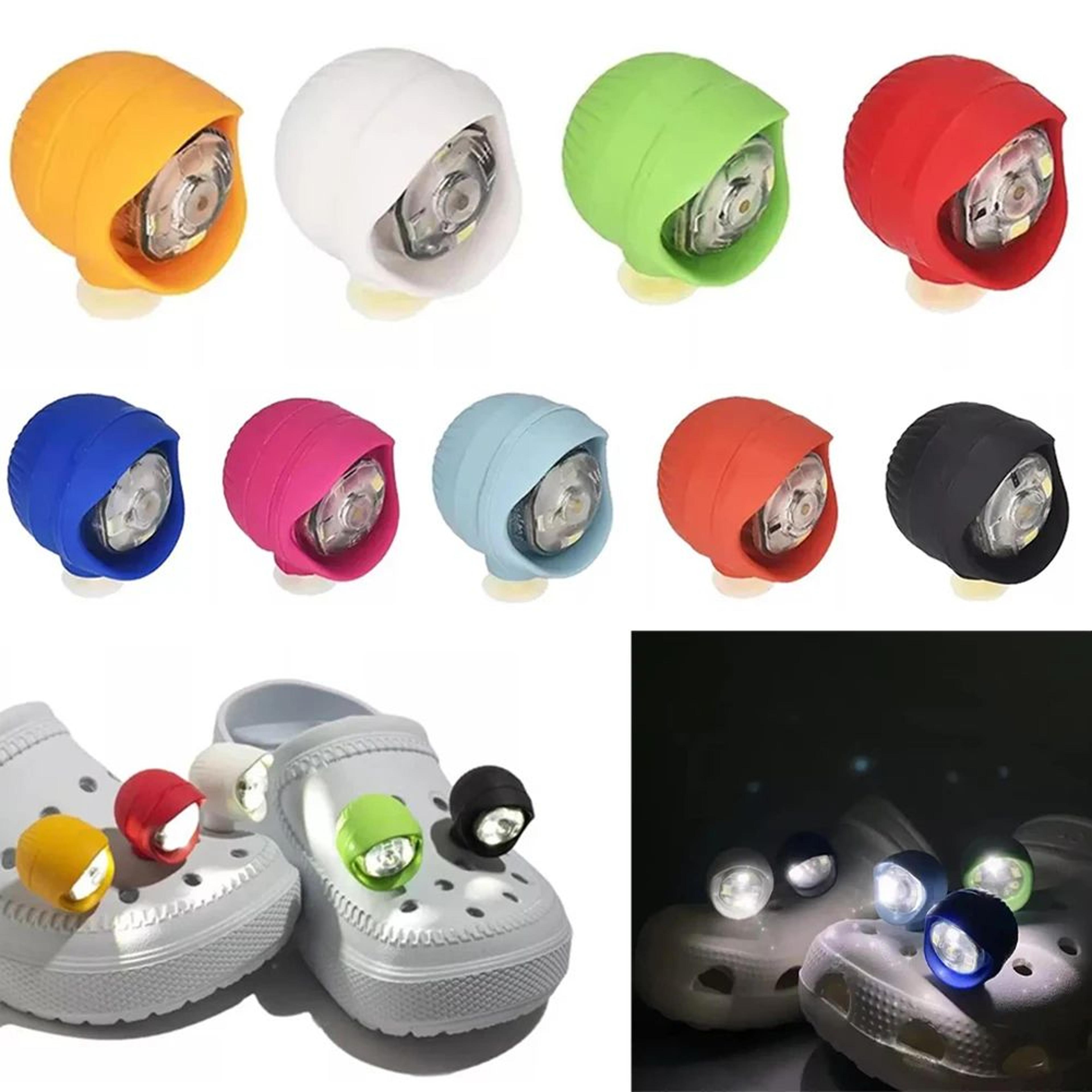 2pcs waterproof led shoe lights with 3 light modes for clogs, camping and night walking