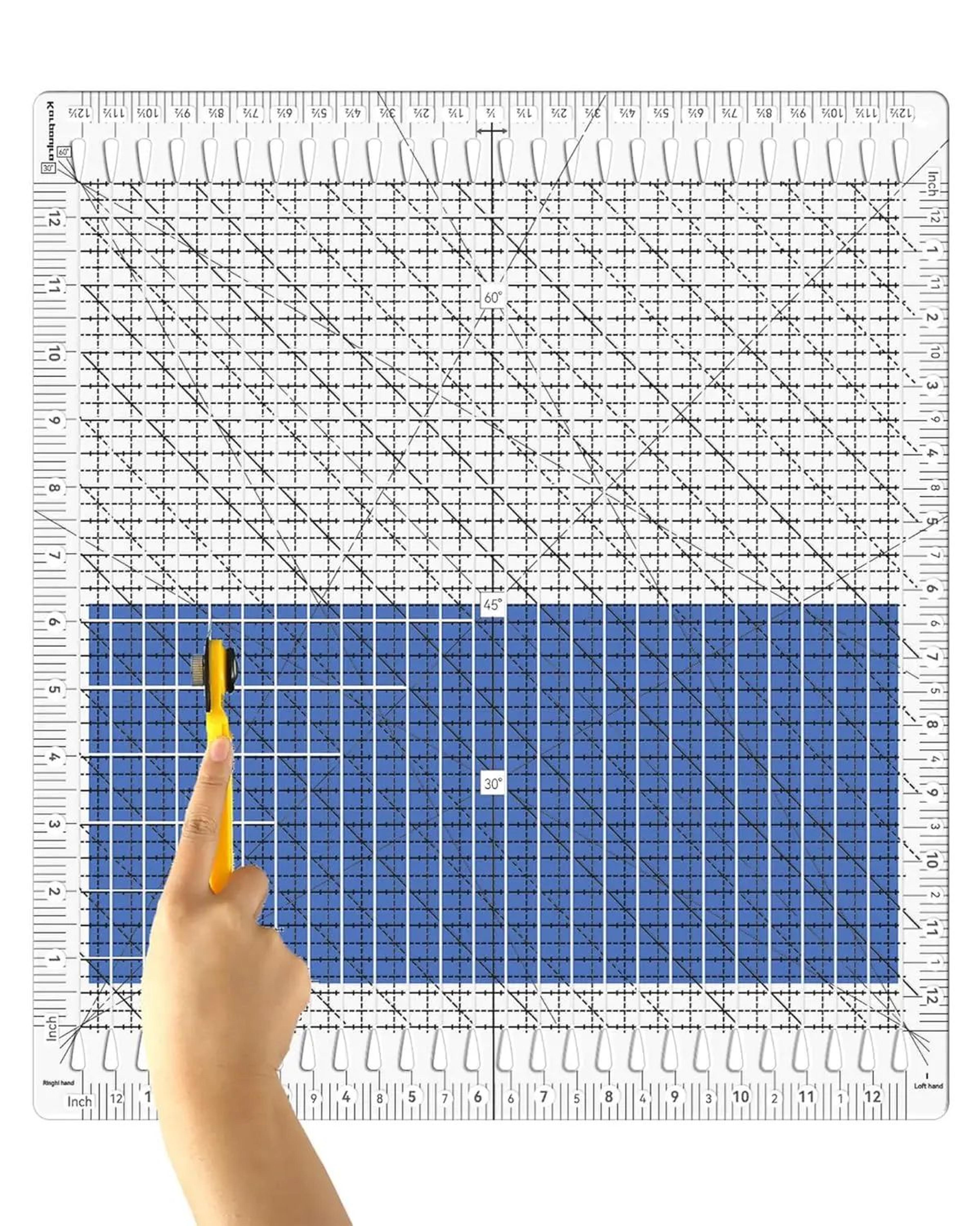 6 and 12 inch slotted quilting ruler acrylic fabric cutting template