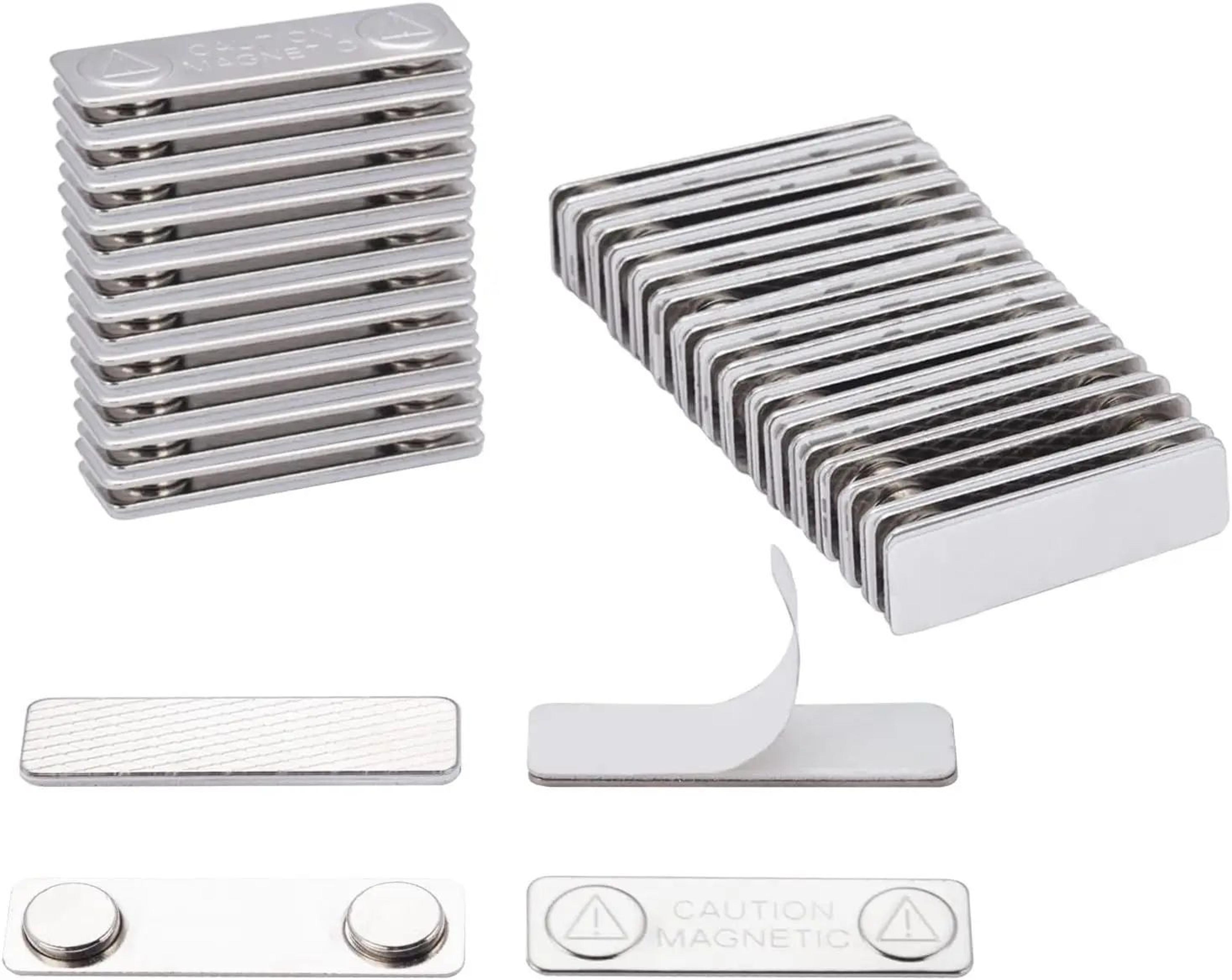 10 pair strong magnetic name badge holders with adhesive steel back plates
