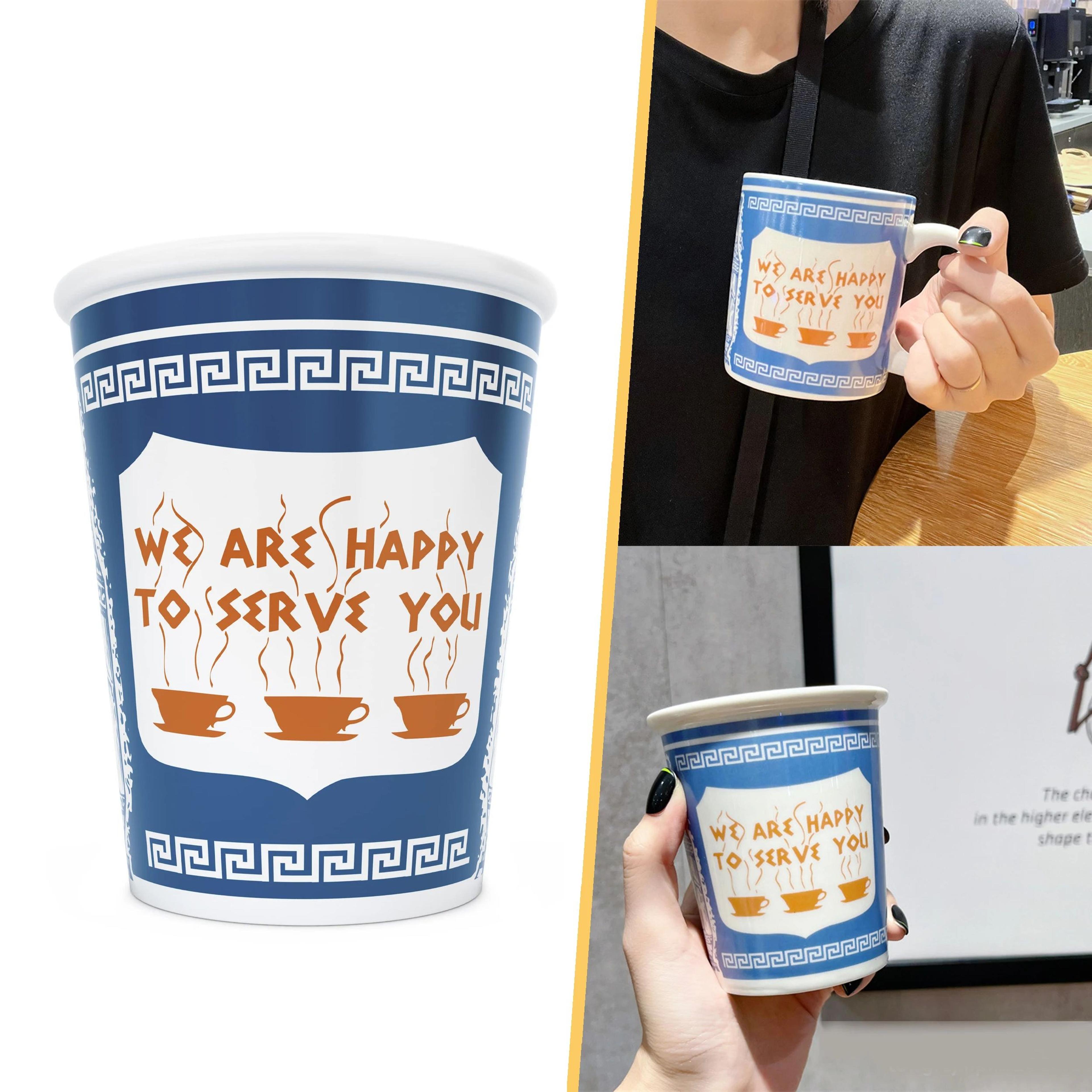 new york style ceramic coffee cup 90ml or 280ml retro cafe drinkware