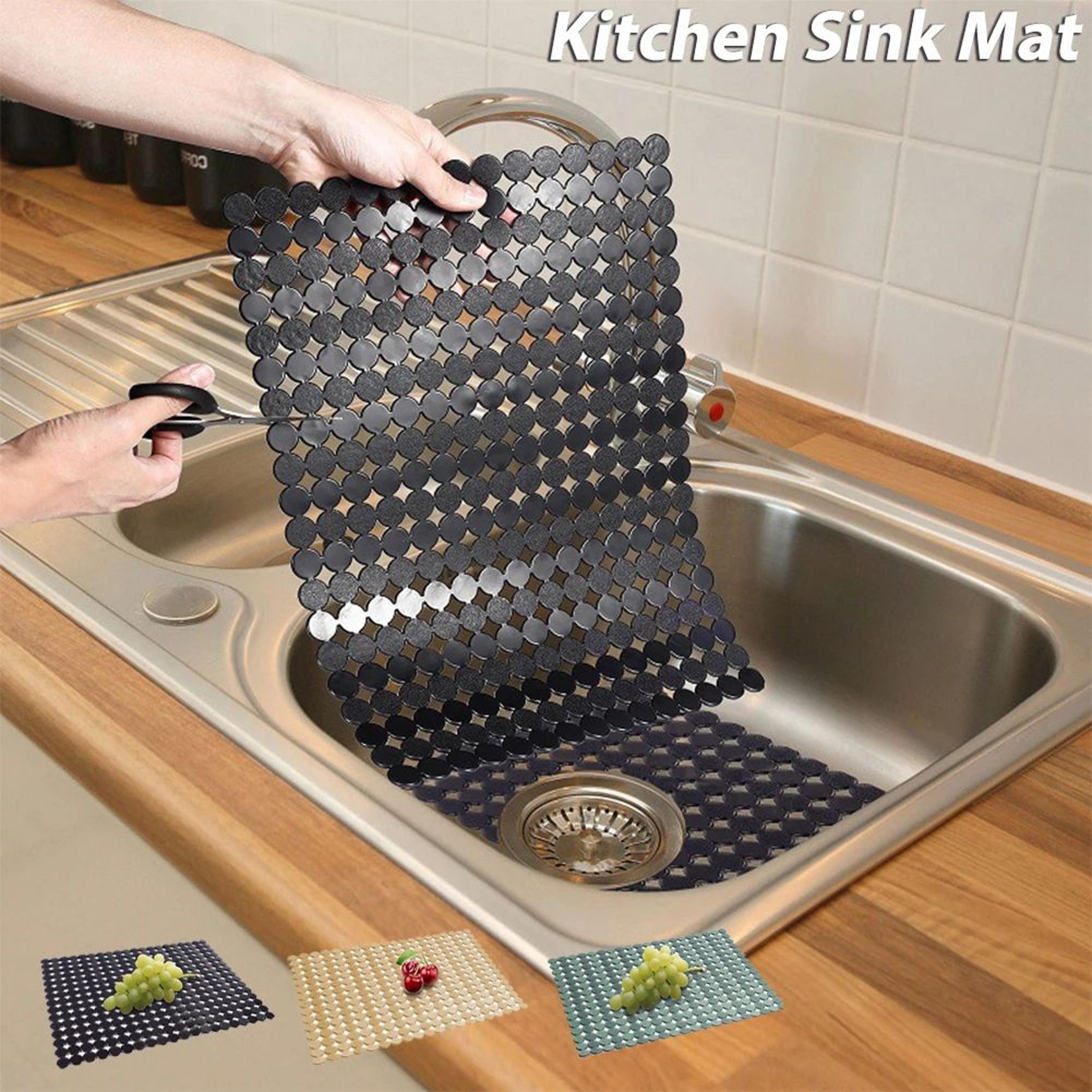 2pcs non-slip pvc kitchen sink protector mat for dishes and glassware