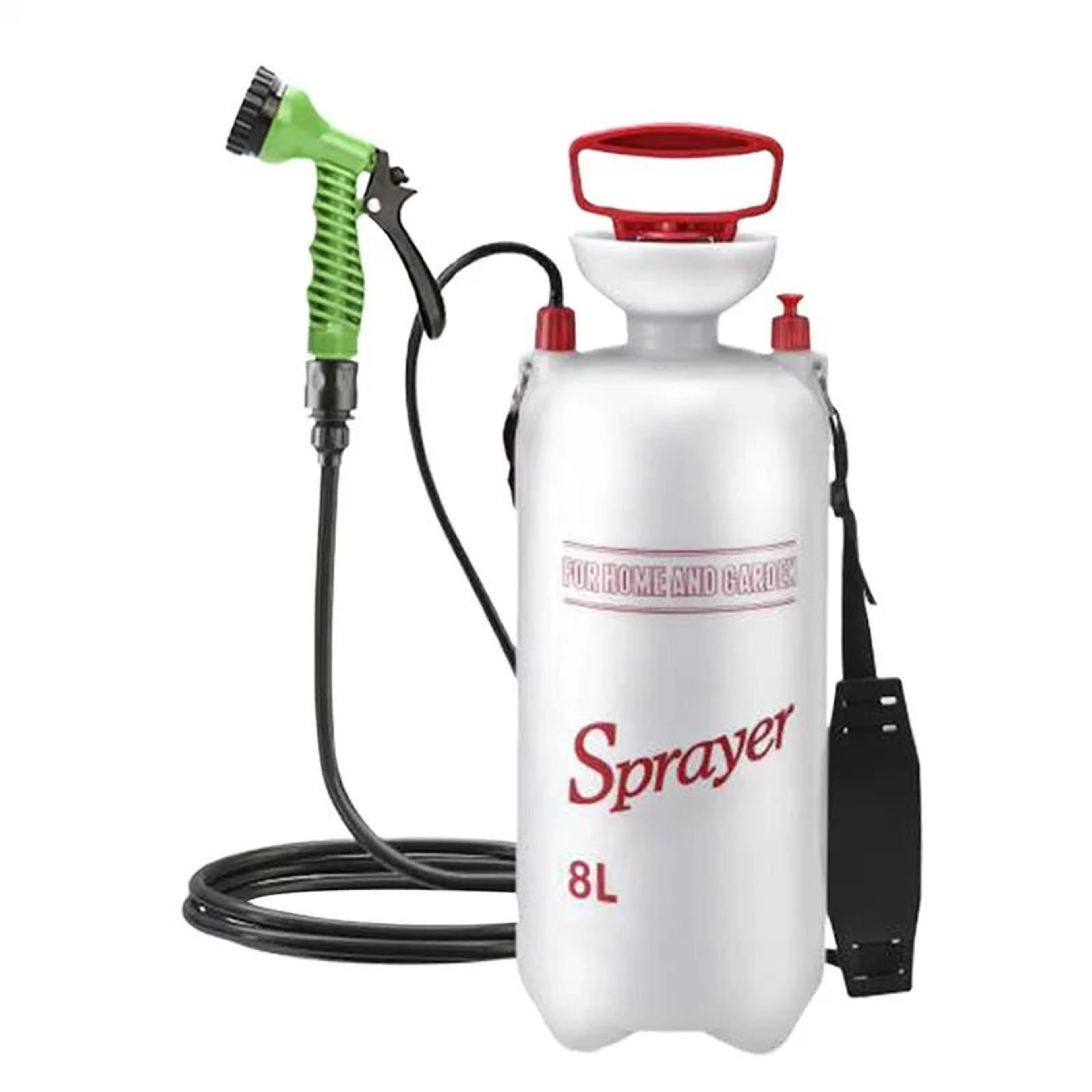 8l portable camping shower manual pressure sprayer for car wash and outdoor cleaning