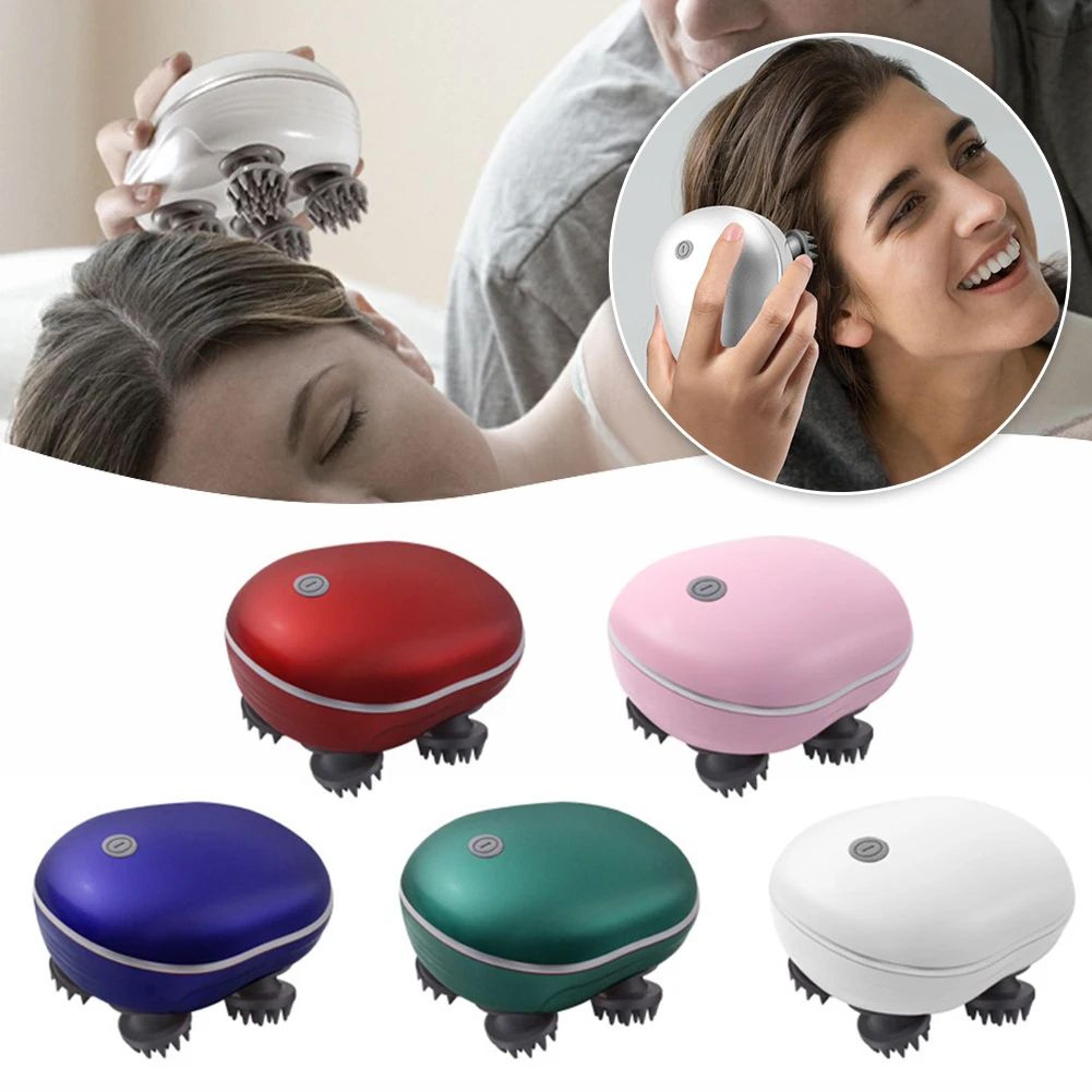 electric scalp massager with 4 rotating heads for head and body relaxation