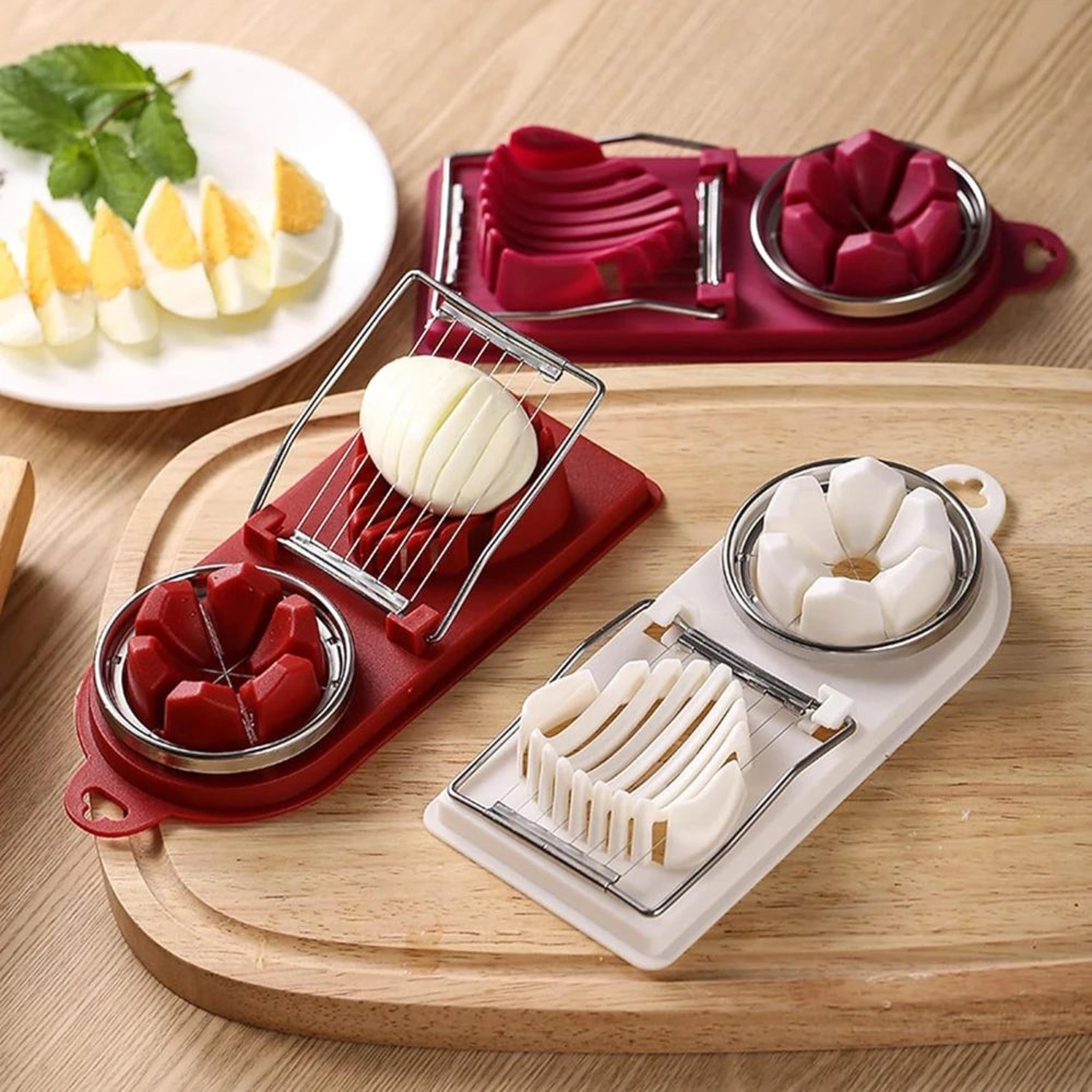 2-in-1 stainless steel egg slicer and multifunctional food cutter