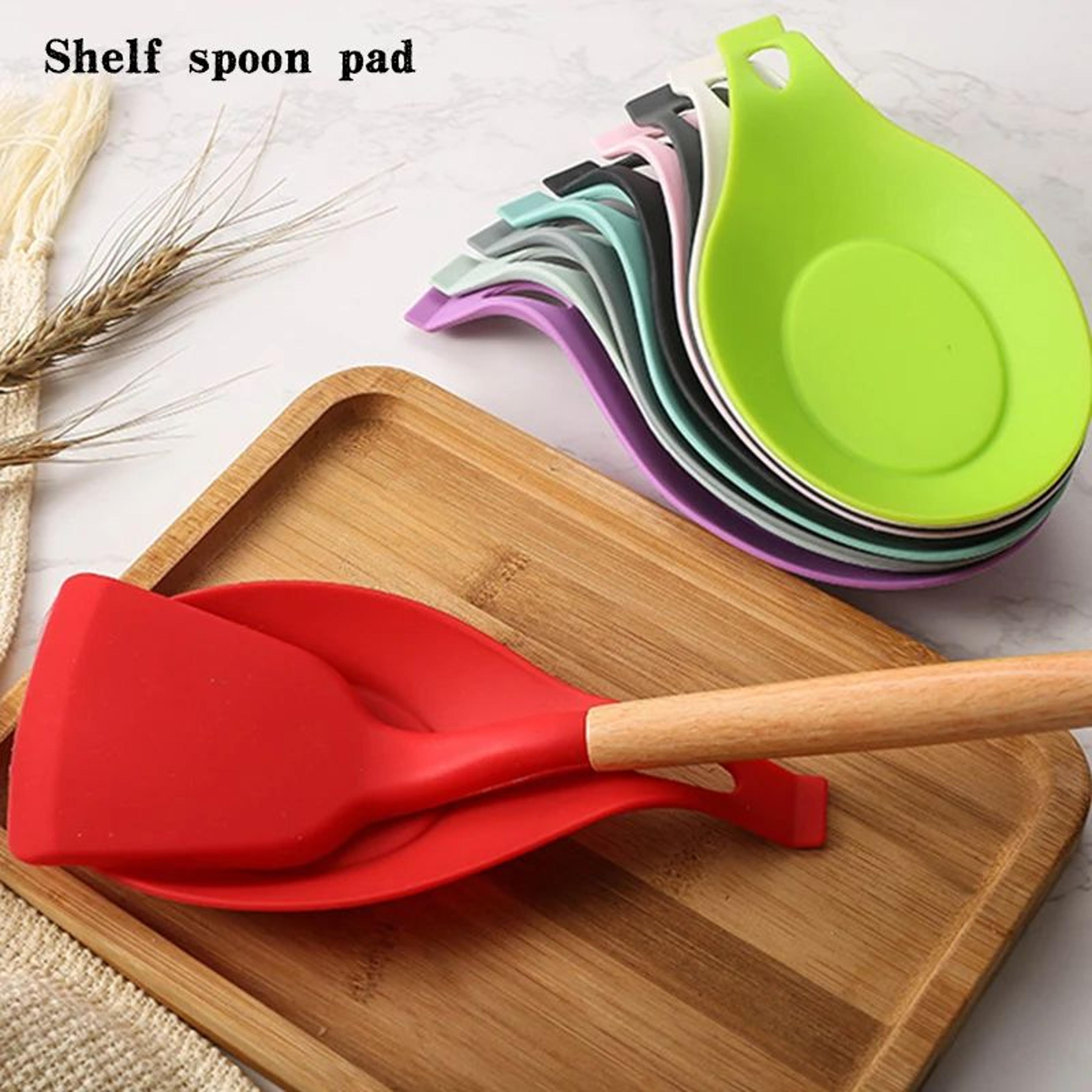 silicone spoon rest heat resistant kitchen utensil holder