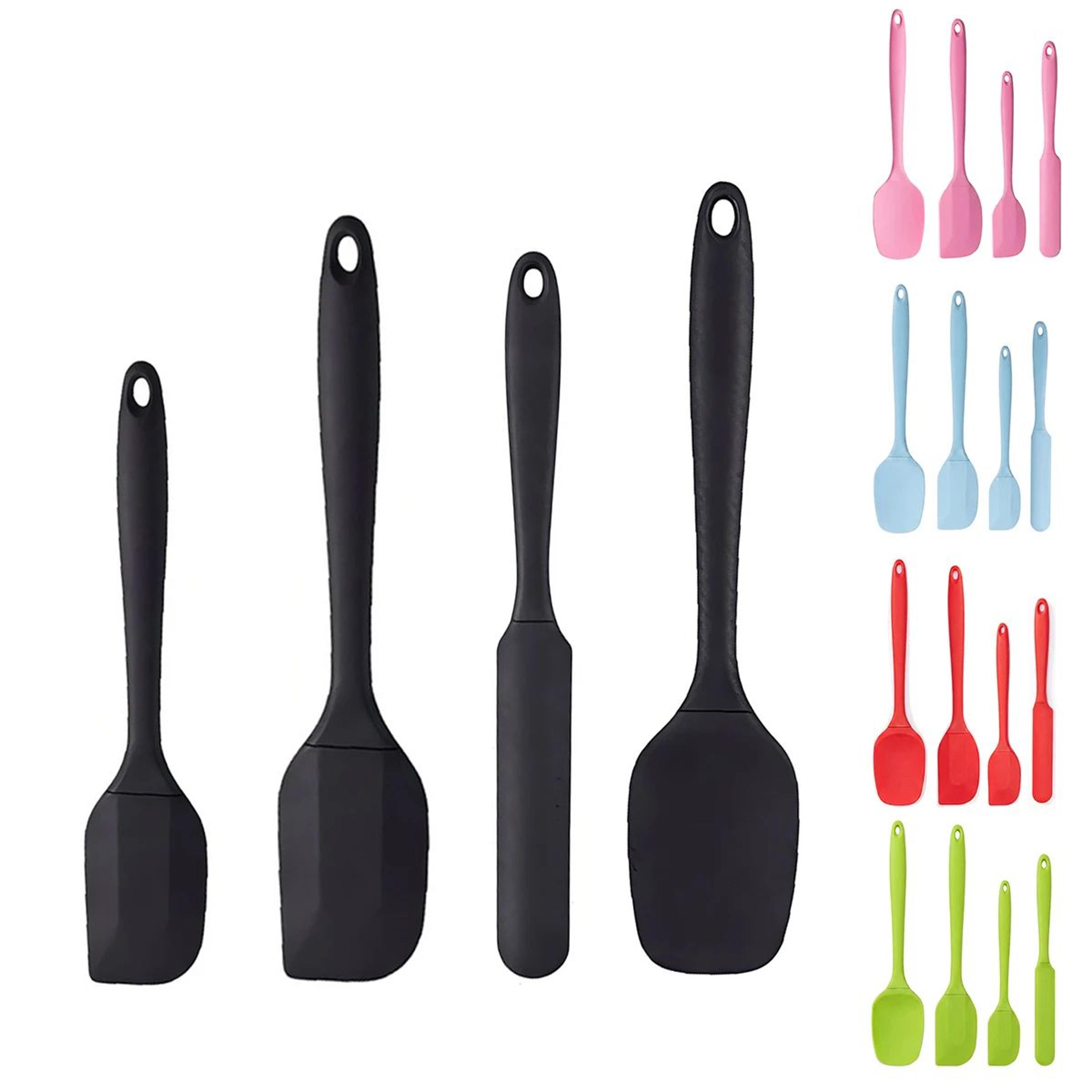 heat resistant silicone spatula set with non-slip handles for cooking and baking