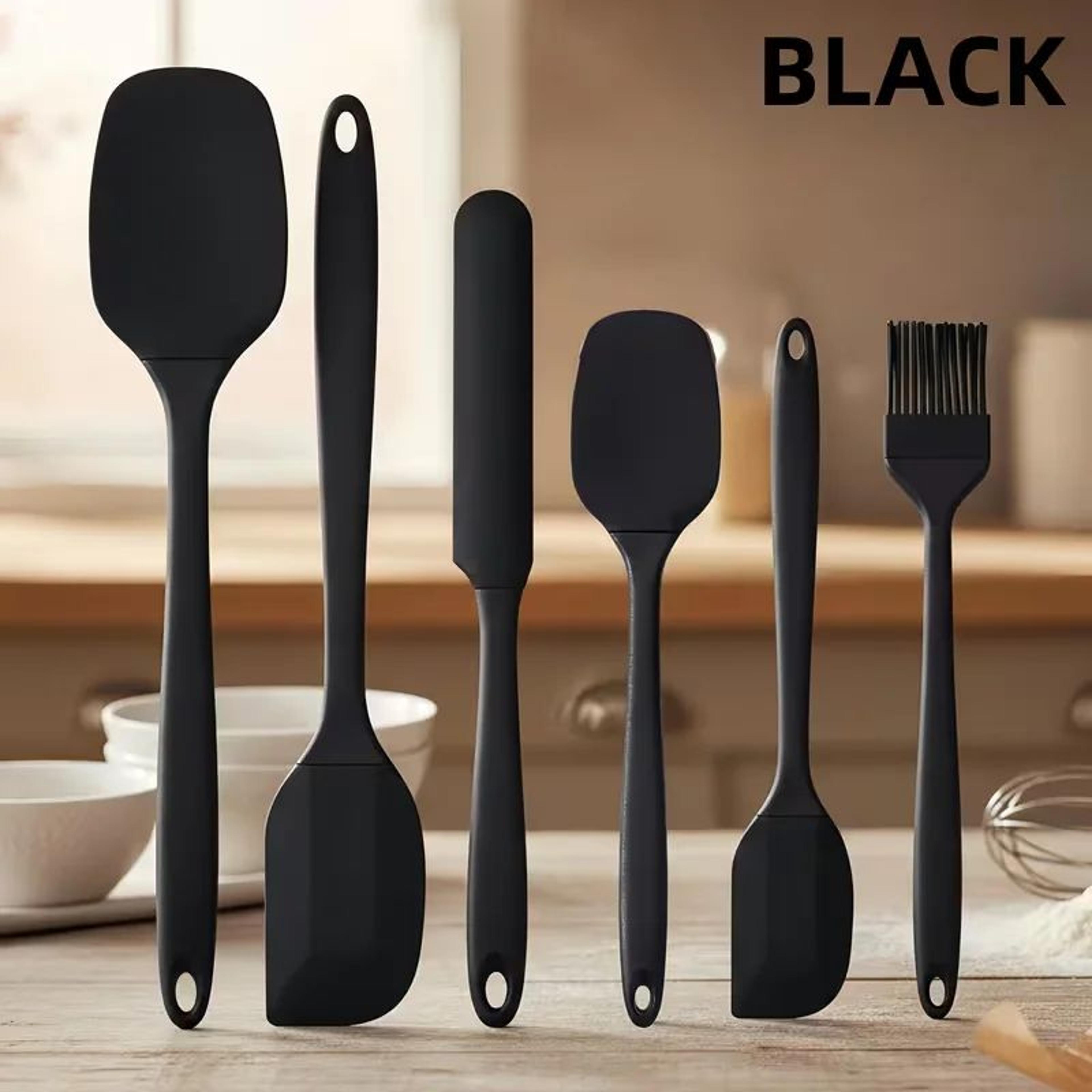 6-piece heat resistant silicone spatula set for cooking, baking and mixing