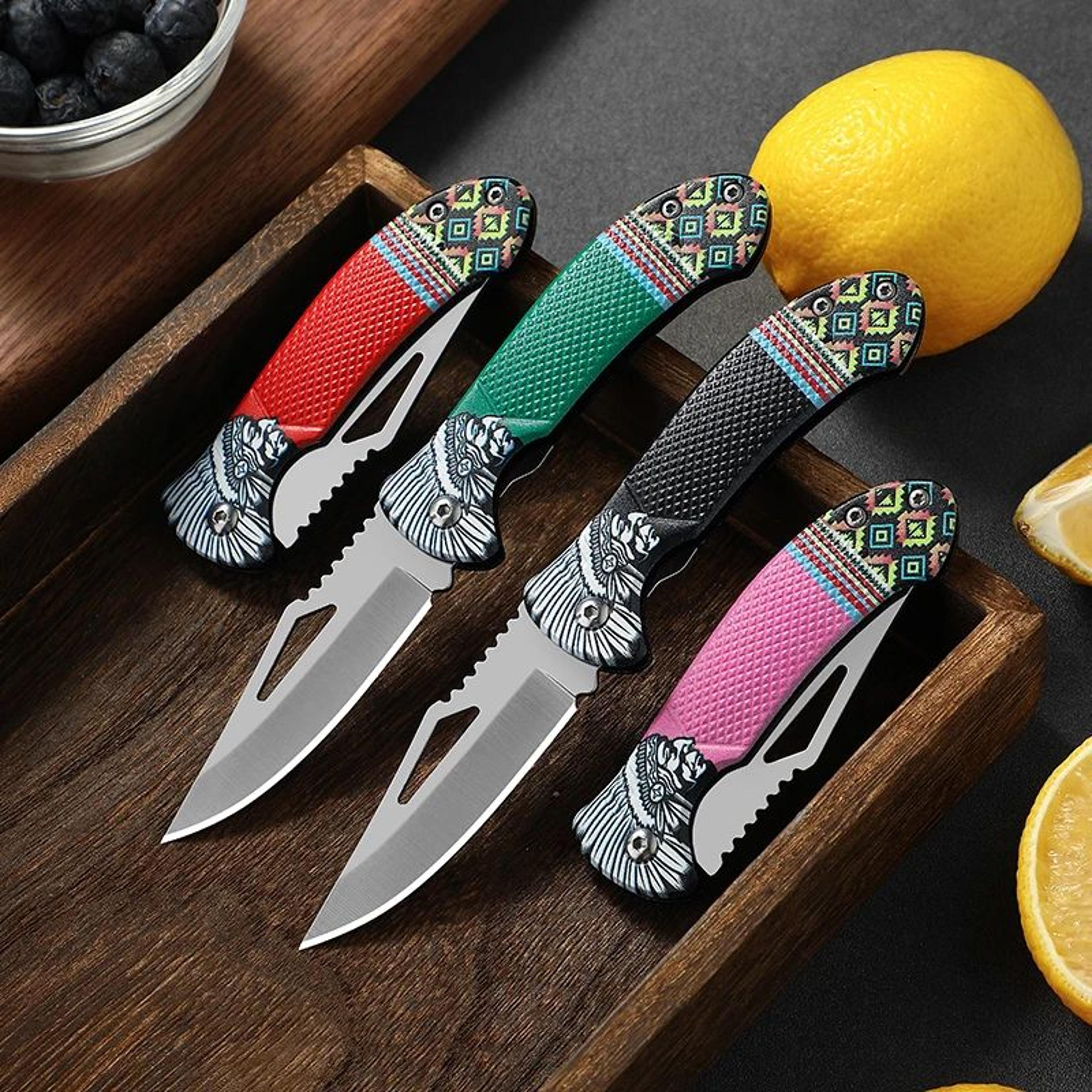 portable stainless steel folding kitchen knife for fruit, vegetables and meat