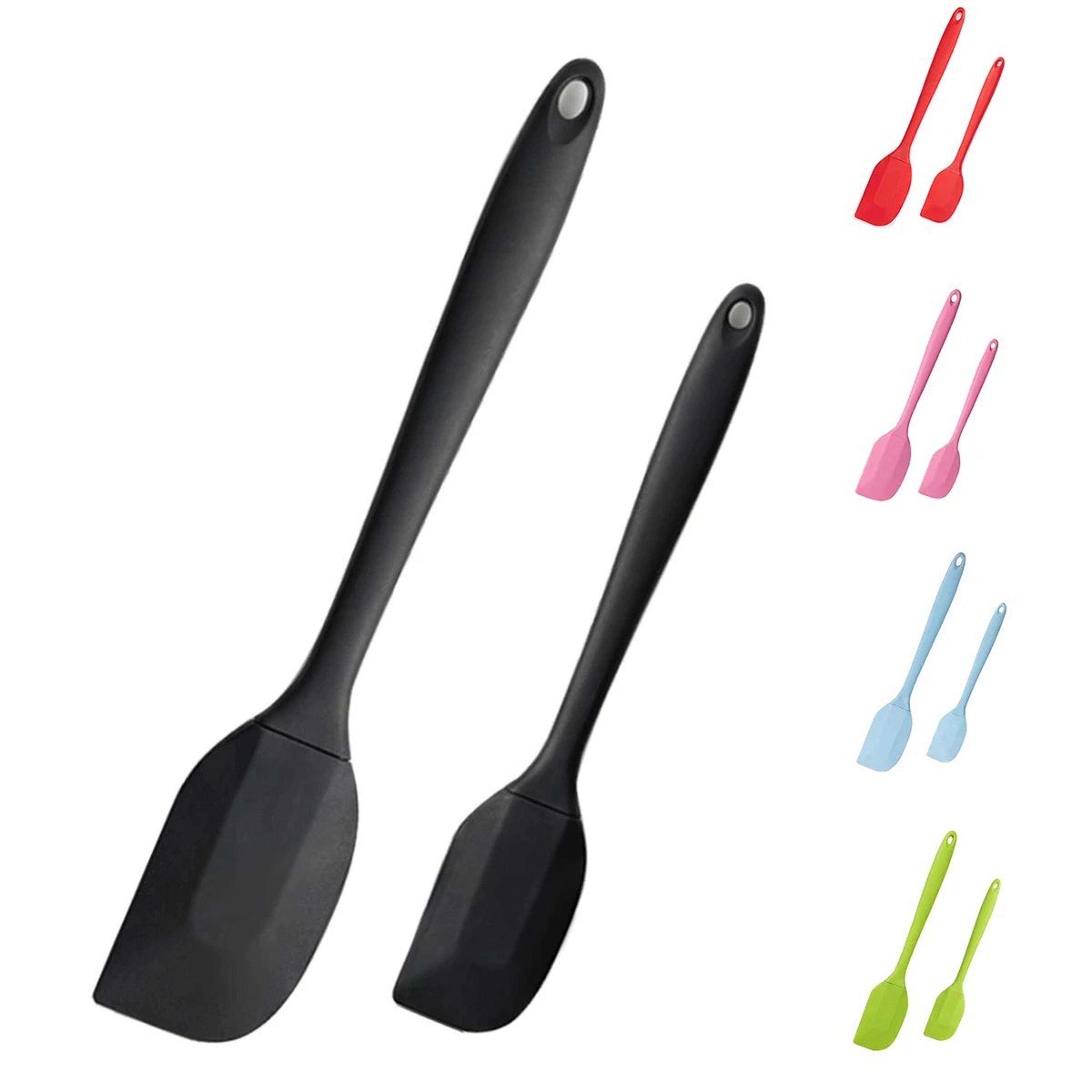 2pcs heat resistant silicone spatula set for baking, mixing and cake decorating