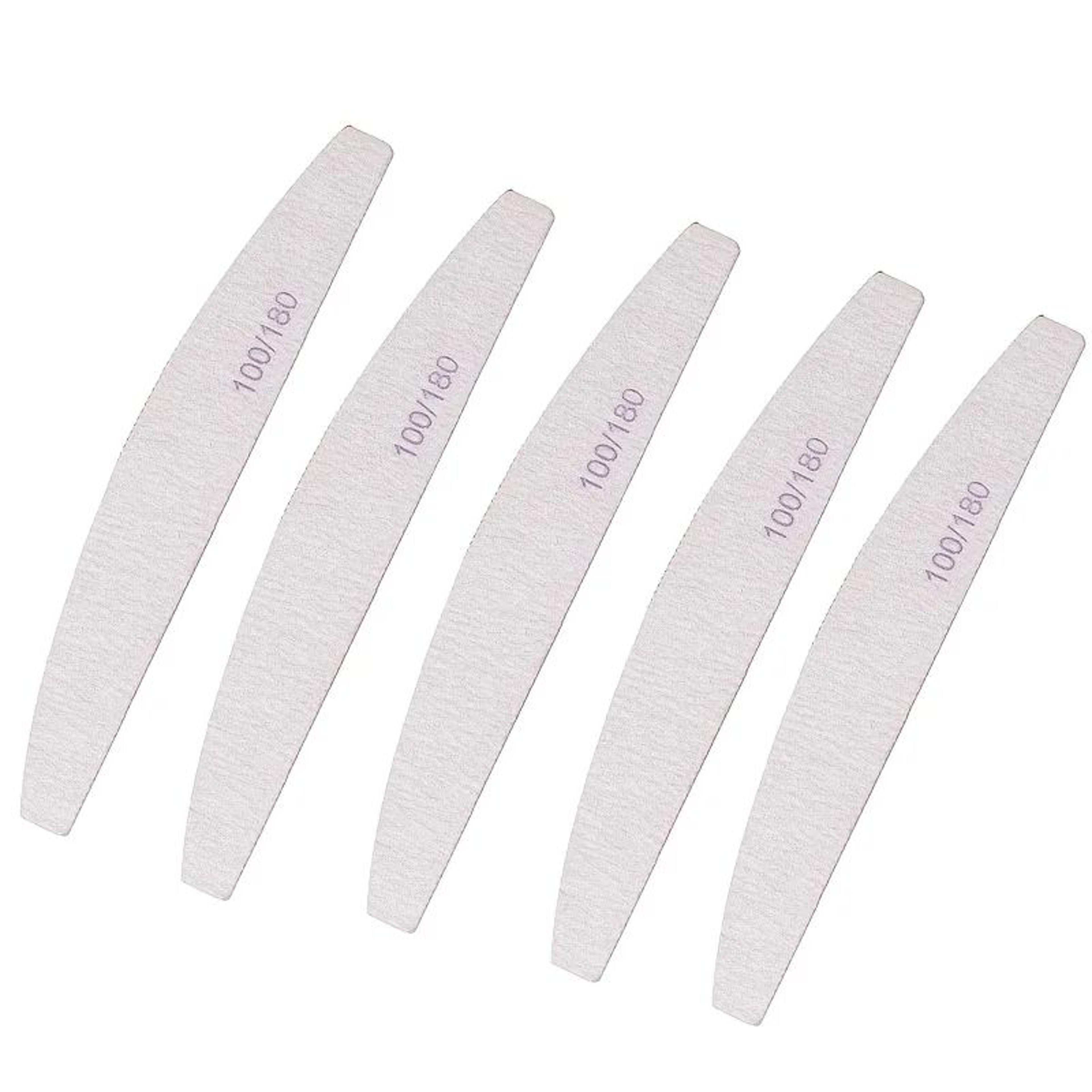5pcs professional 100/180 grit nail file set for acrylic, gel and natural nails