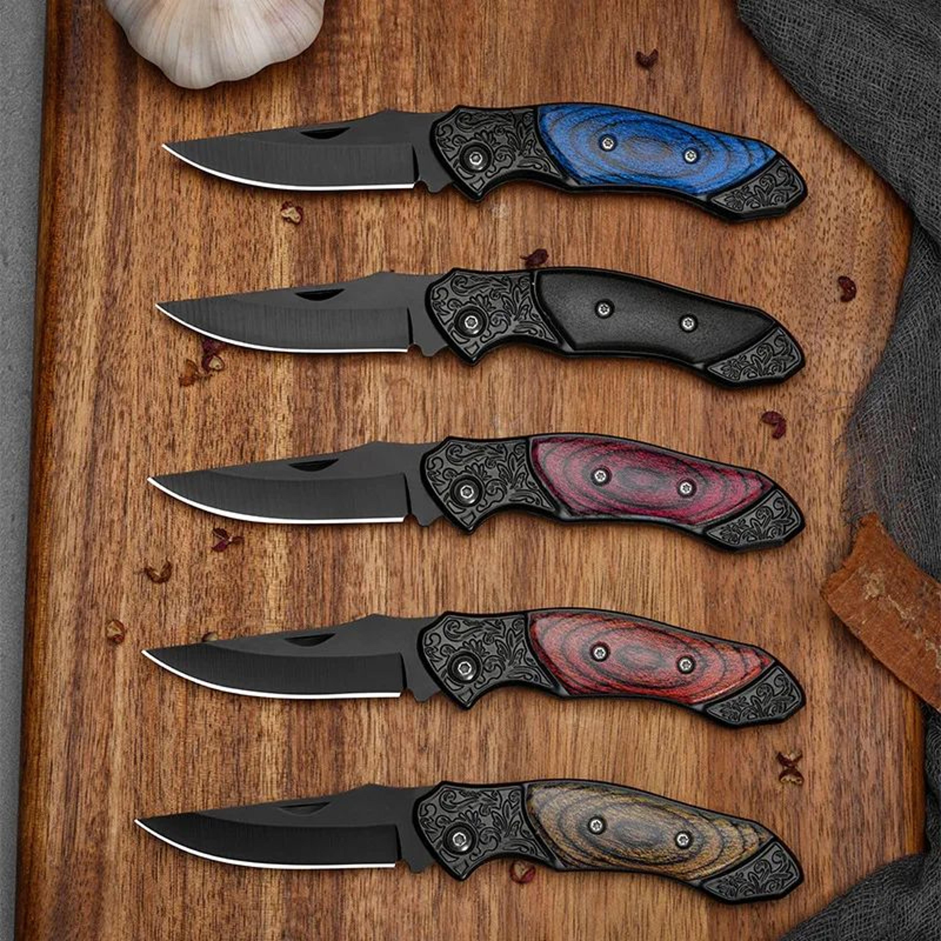 portable folding utility knife for camping, fruit preparation and outdoor tasks