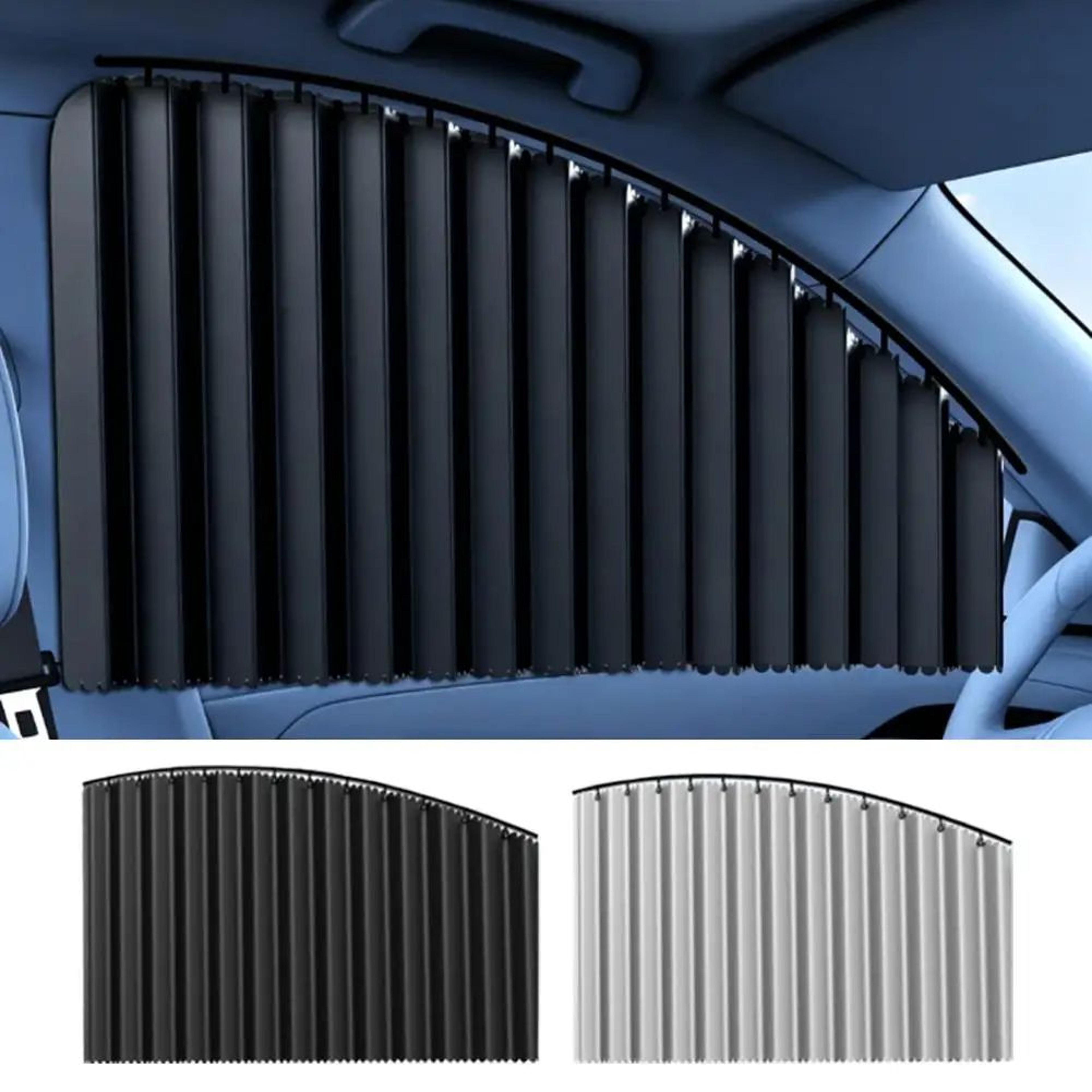 4pcs retractable car window sunshade curtains with sliding rail uv protection