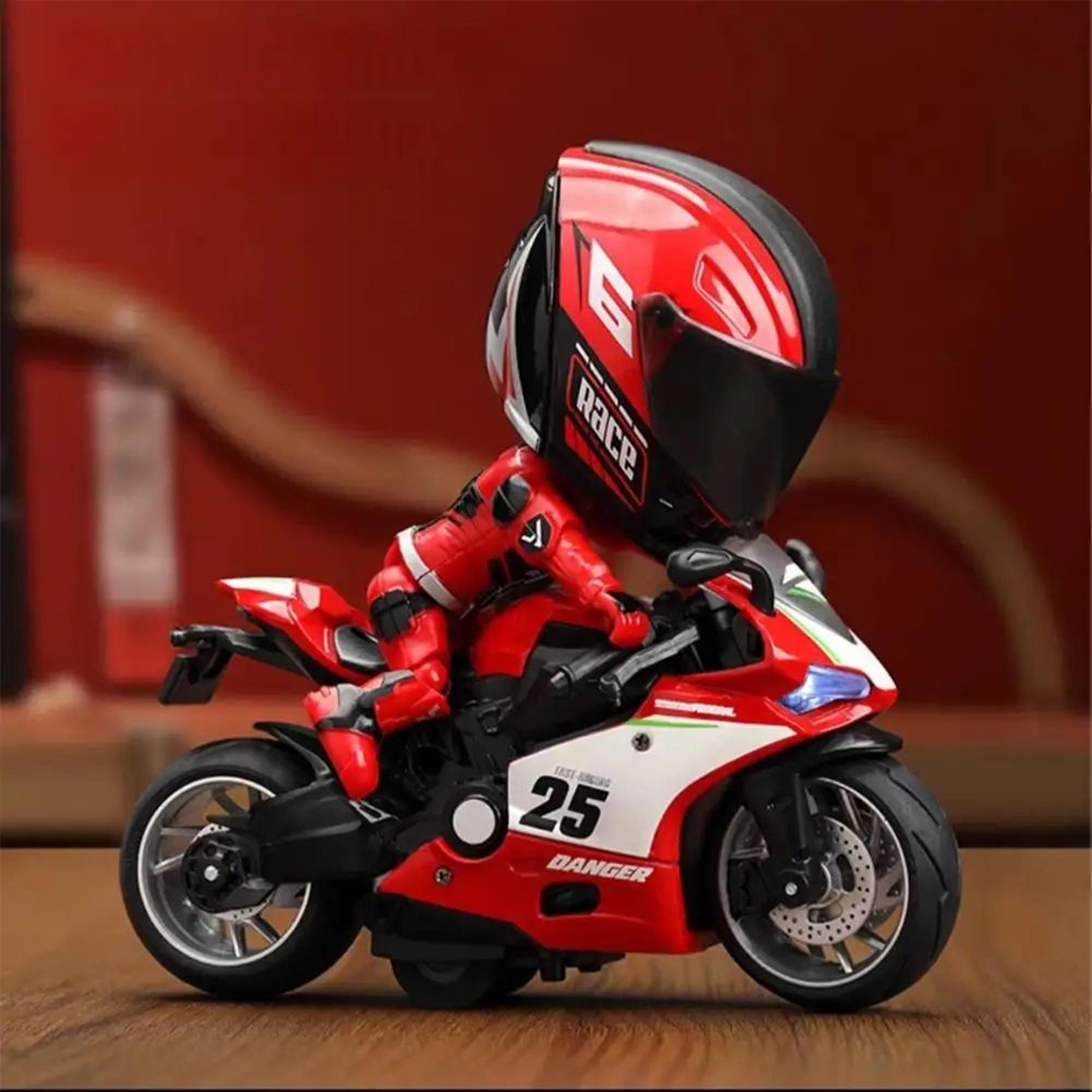alloy motorcycle rider action figure with transforming helmet and poseable joints