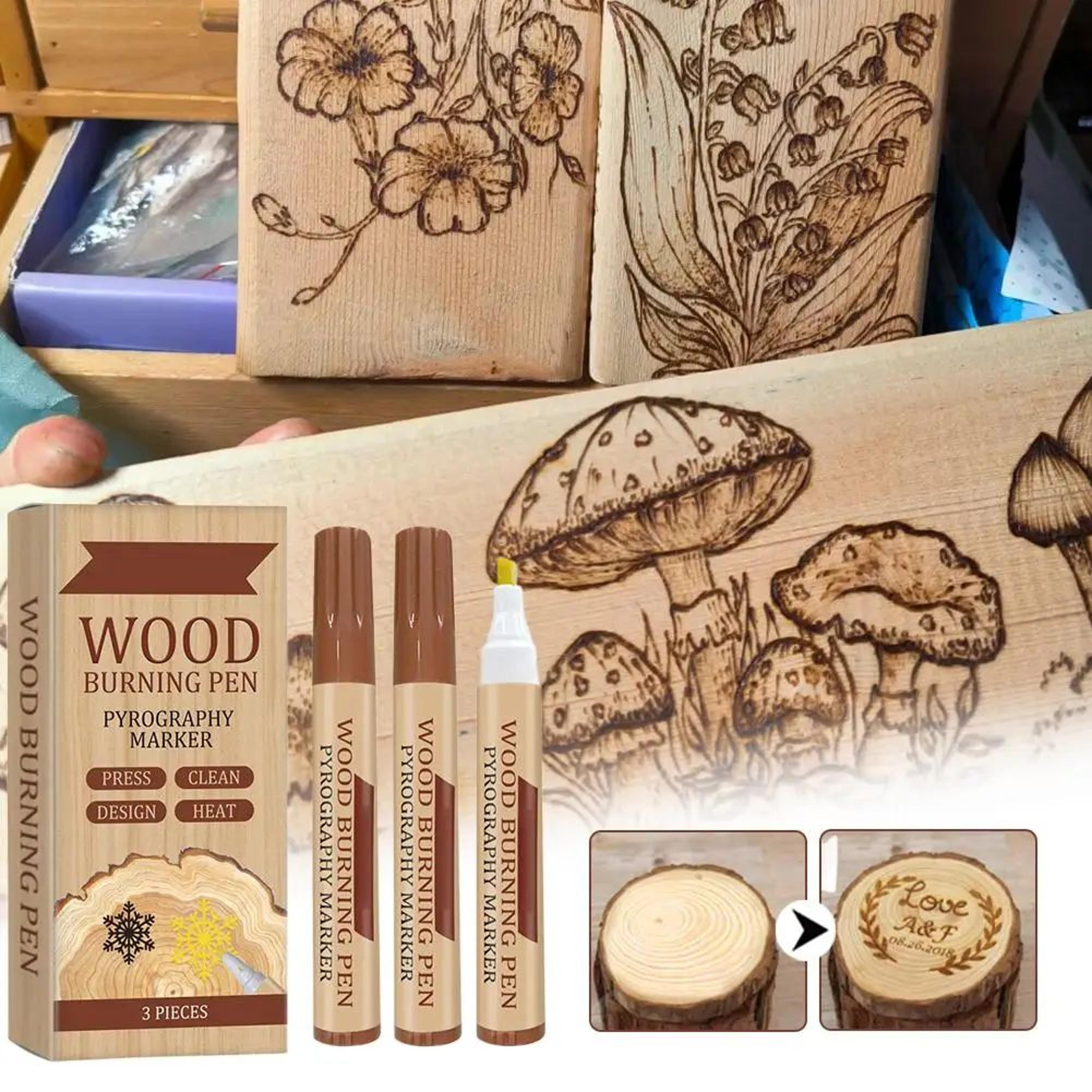 wood burning marker pen for diy pyrography art and wood crafts