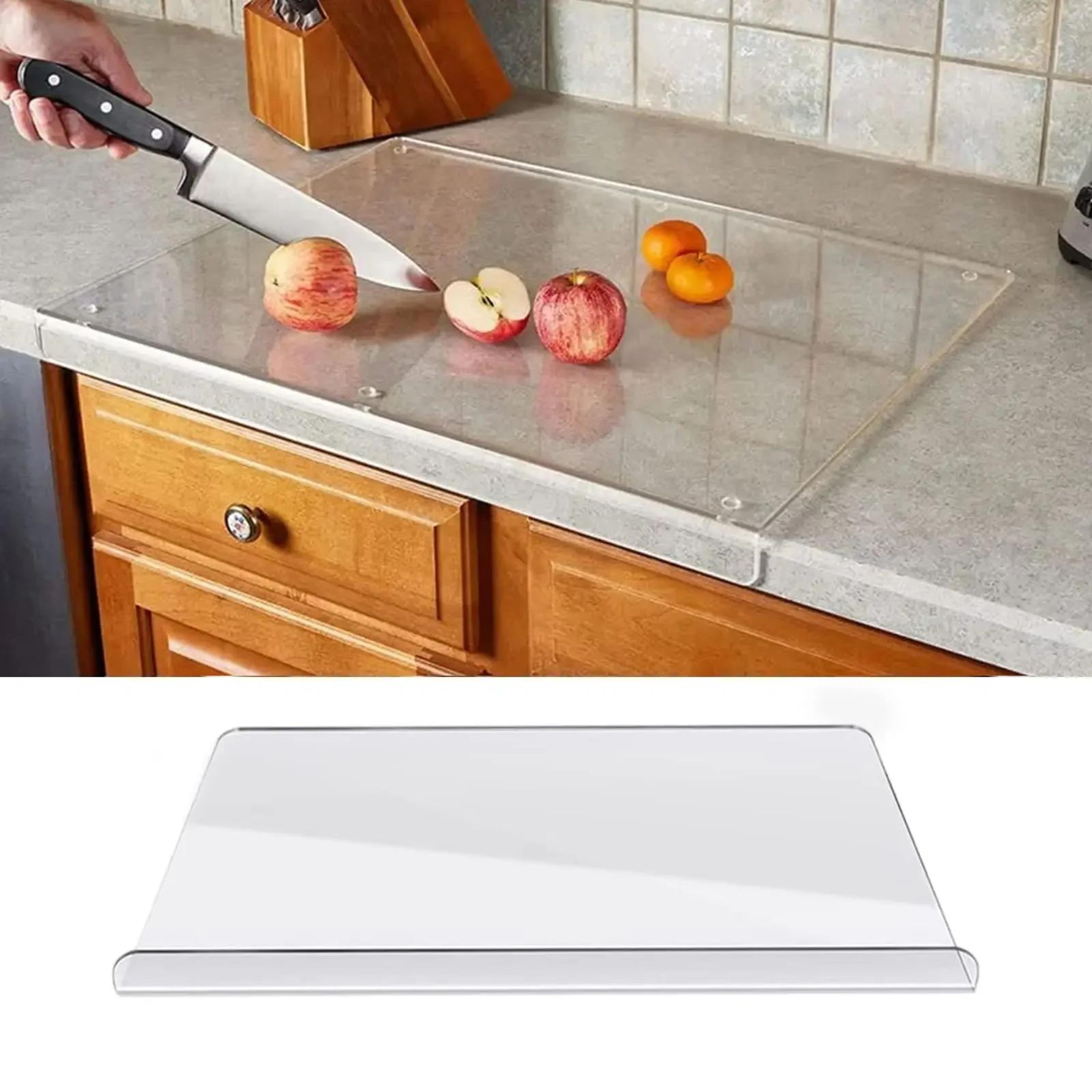 clear acrylic cutting board with lip non-slip countertop protector