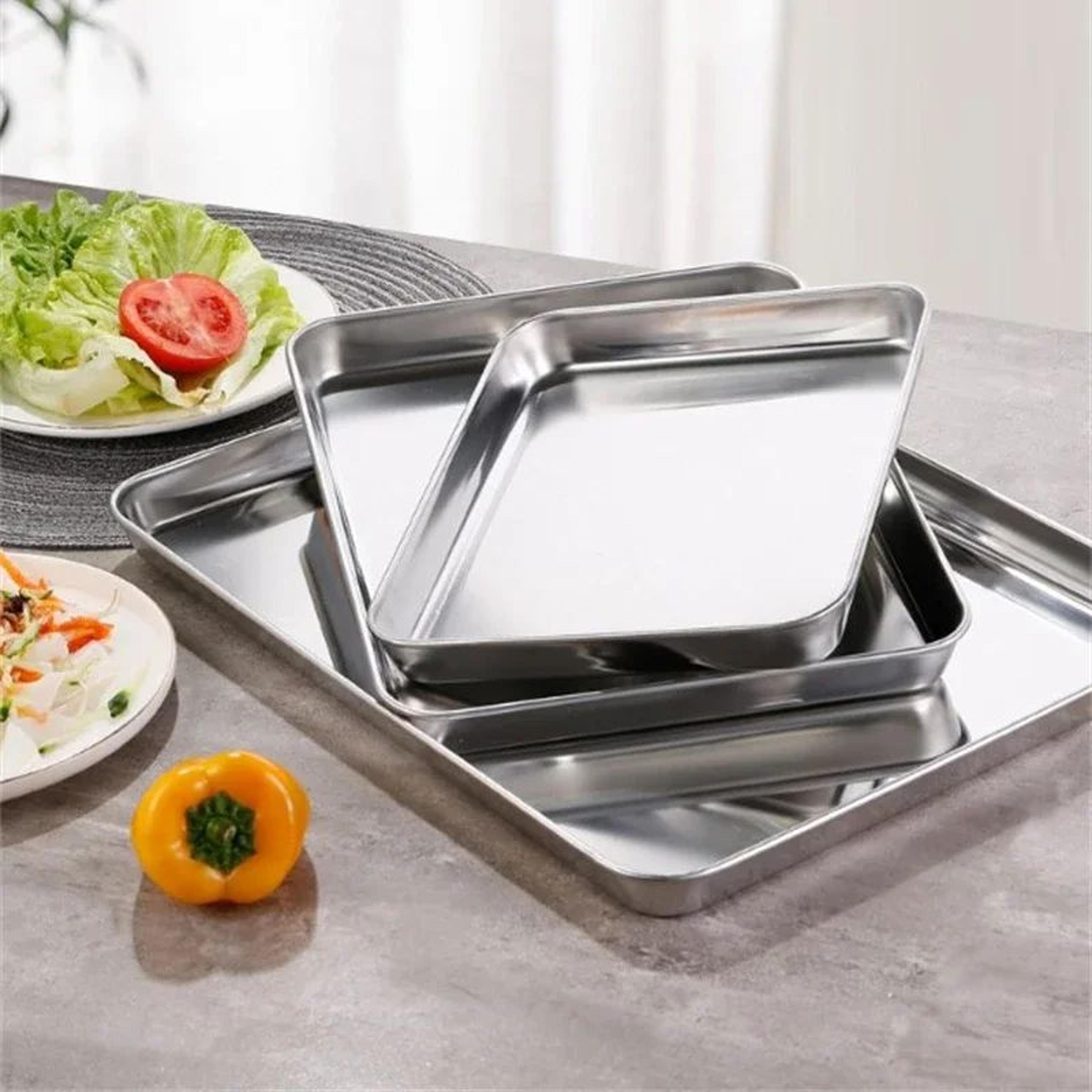 316 stainless steel rectangular serving tray for buffet, catering and food presentation