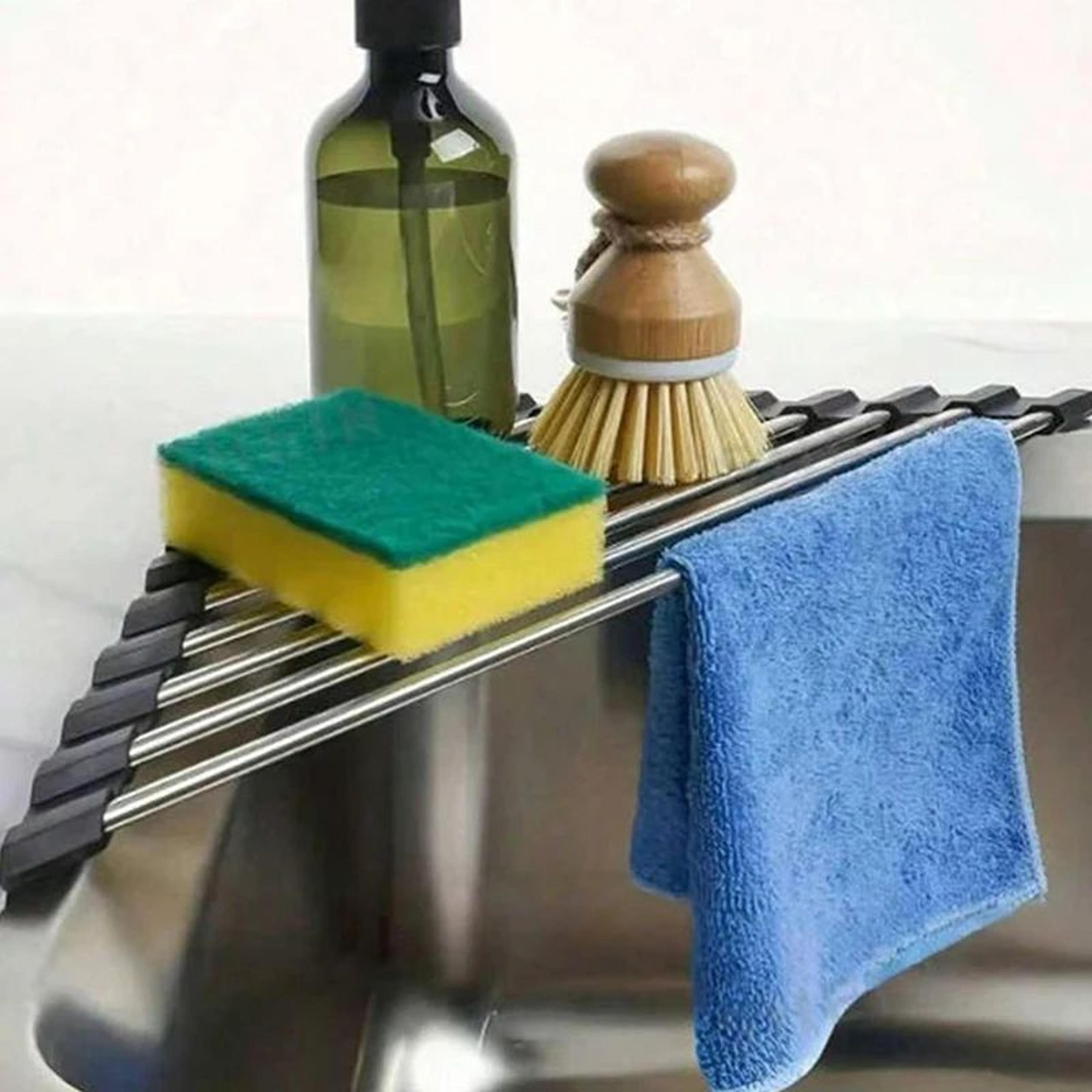 triangle roll up dish drying rack stainless steel corner sink organizer