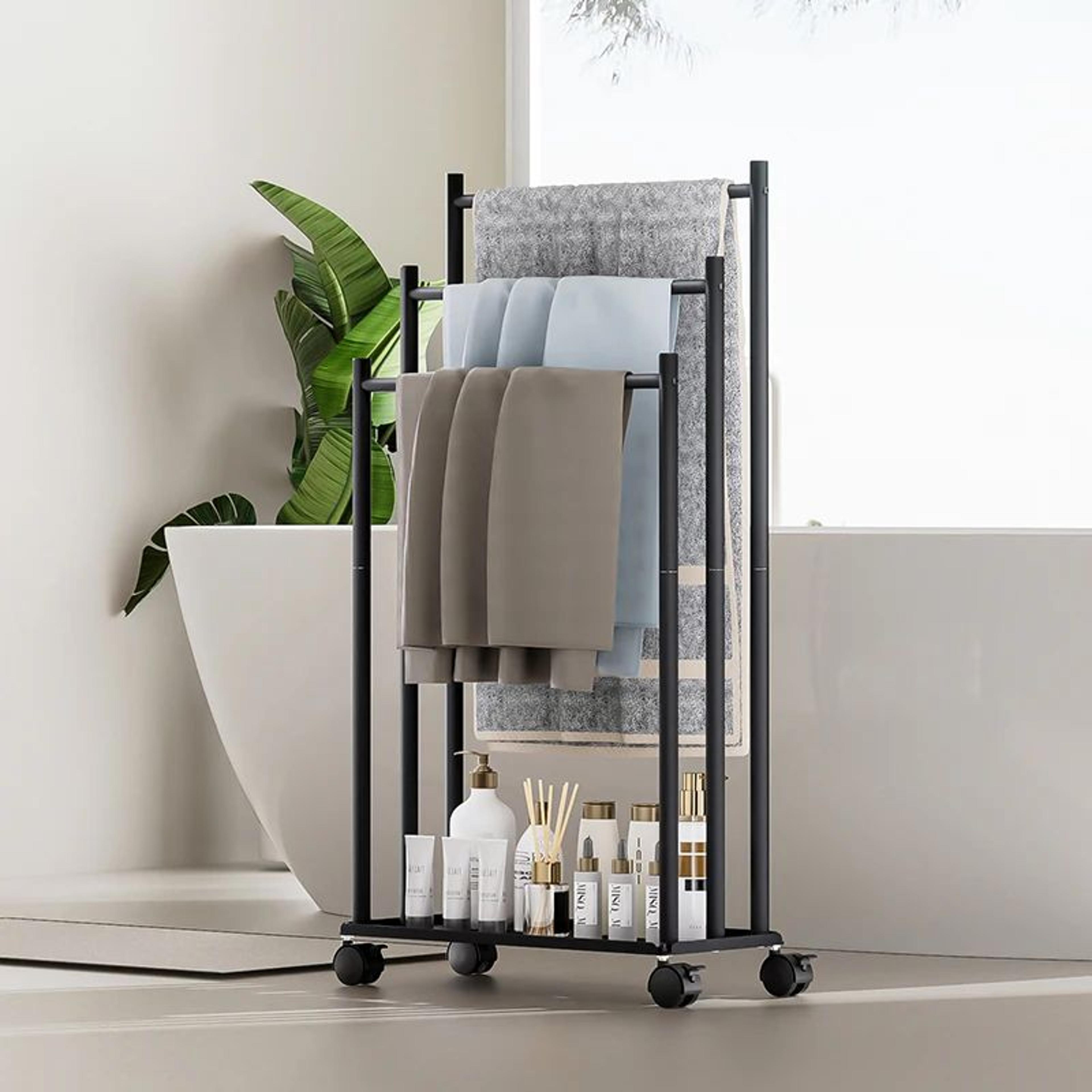 3-tier freestanding bathroom towel rack for poolside and home
