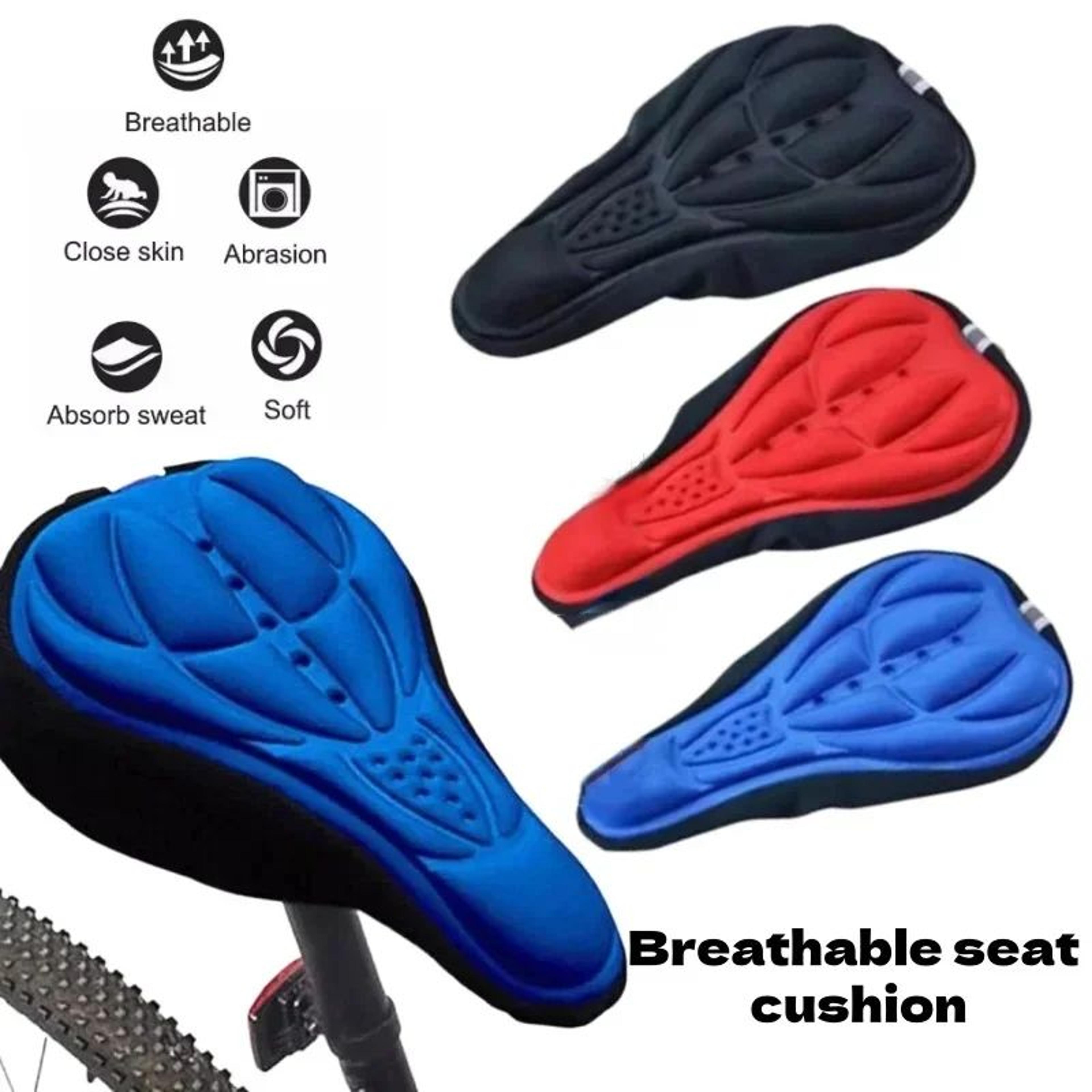 3pcs breathable bike seat cushion cover shock absorbing saddle pad for mountain and road bikes