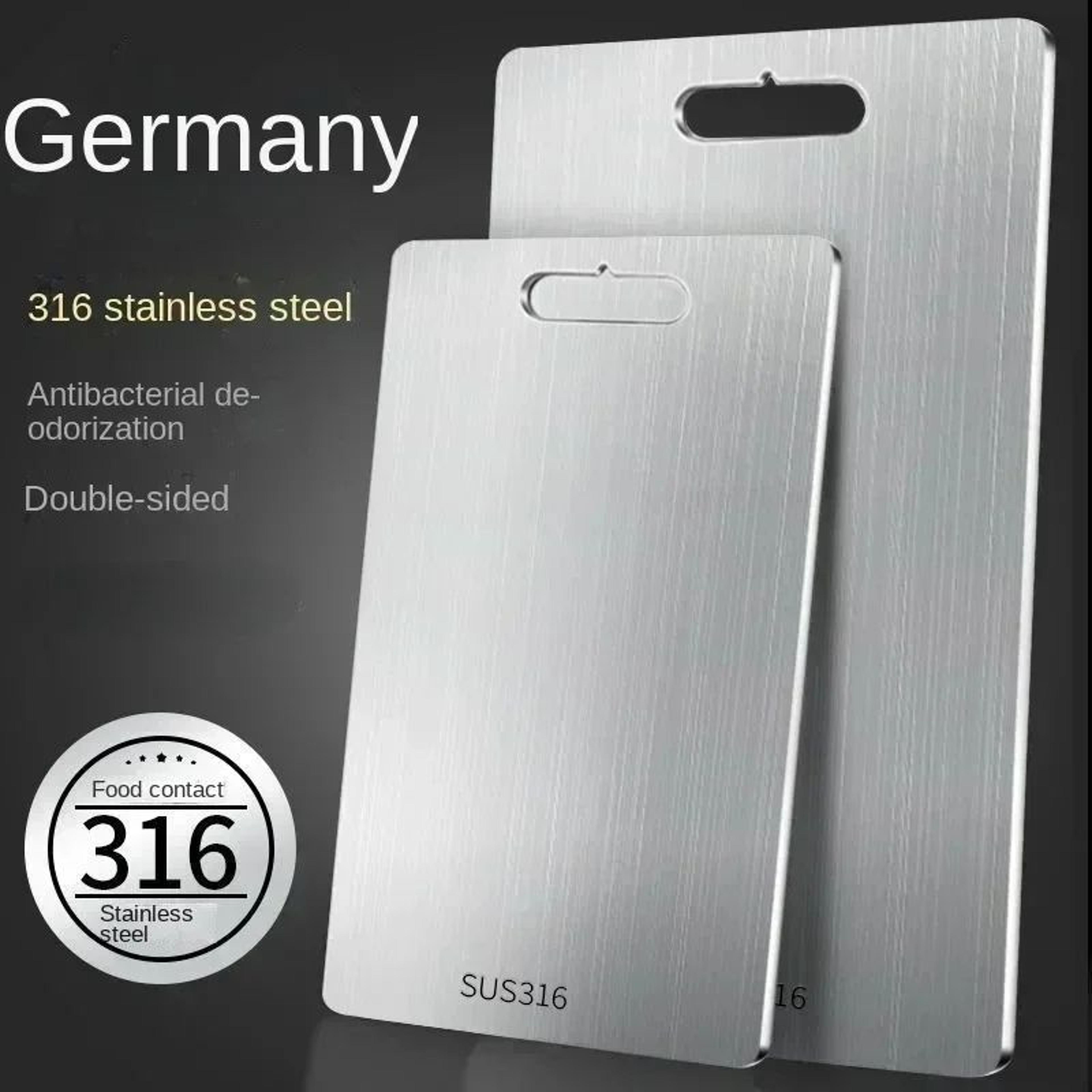 316 stainless steel double-sided cutting board for chopping and dough prep